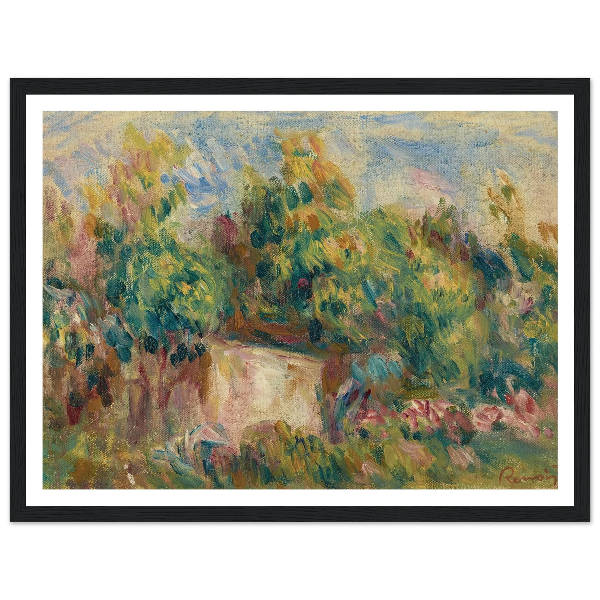 Cabanon près des Colettes (1916) Art Print | Pierre Auguste Renoir - Framed Poster - 30x40 cm / 12x16″ - Black frame