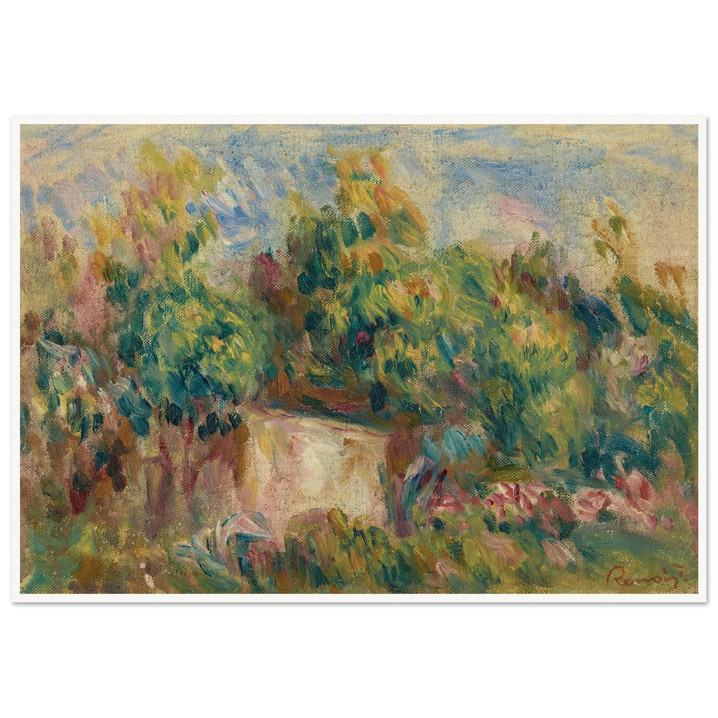 Cabanon près des Colettes (1916) Art Print | Pierre Auguste Renoir - Framed Poster - 30x40 cm / 12x16″ - Black frame