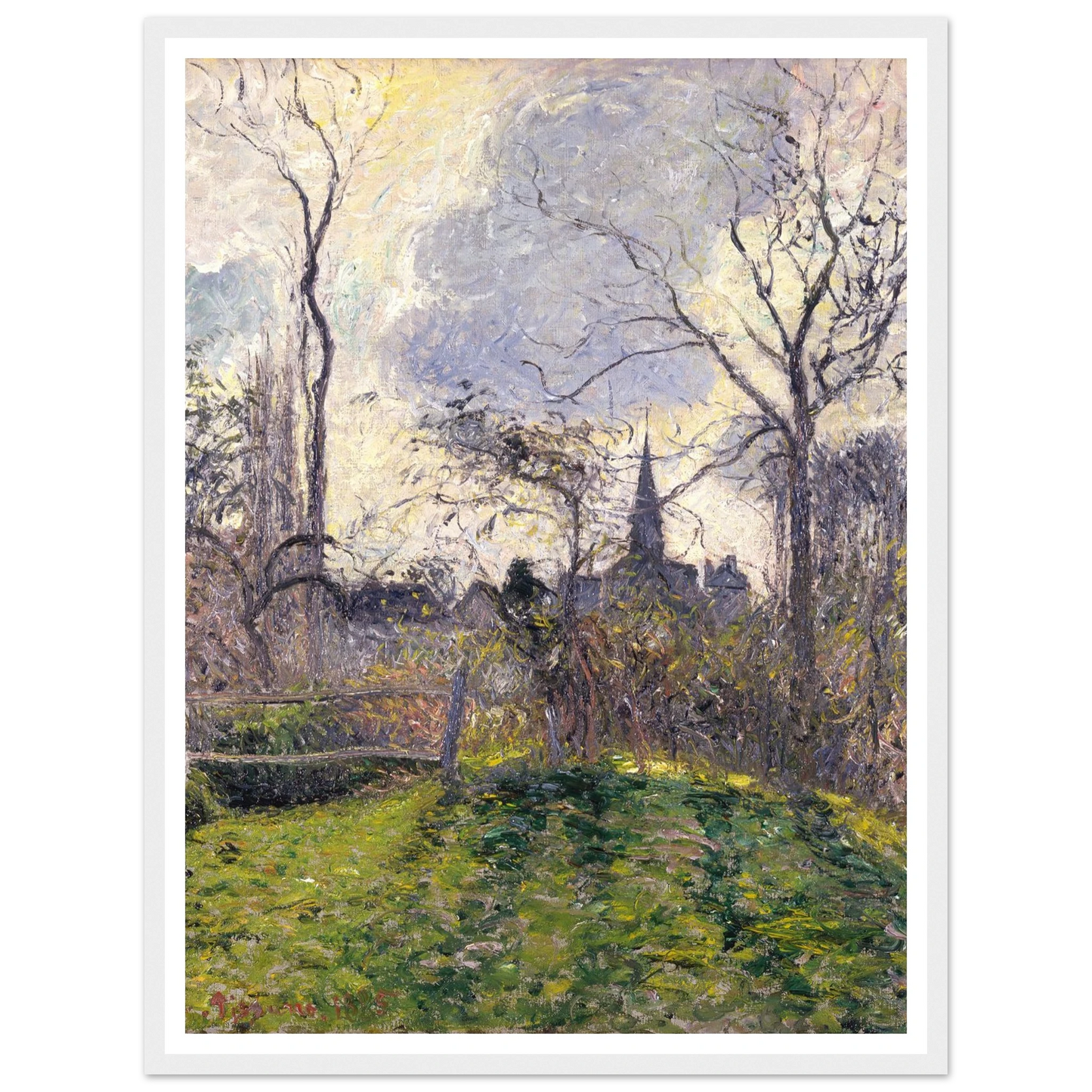 The Bell Tower of Bazincourt (1885) Art Print | Camille Pissarro-Quipham Collections
