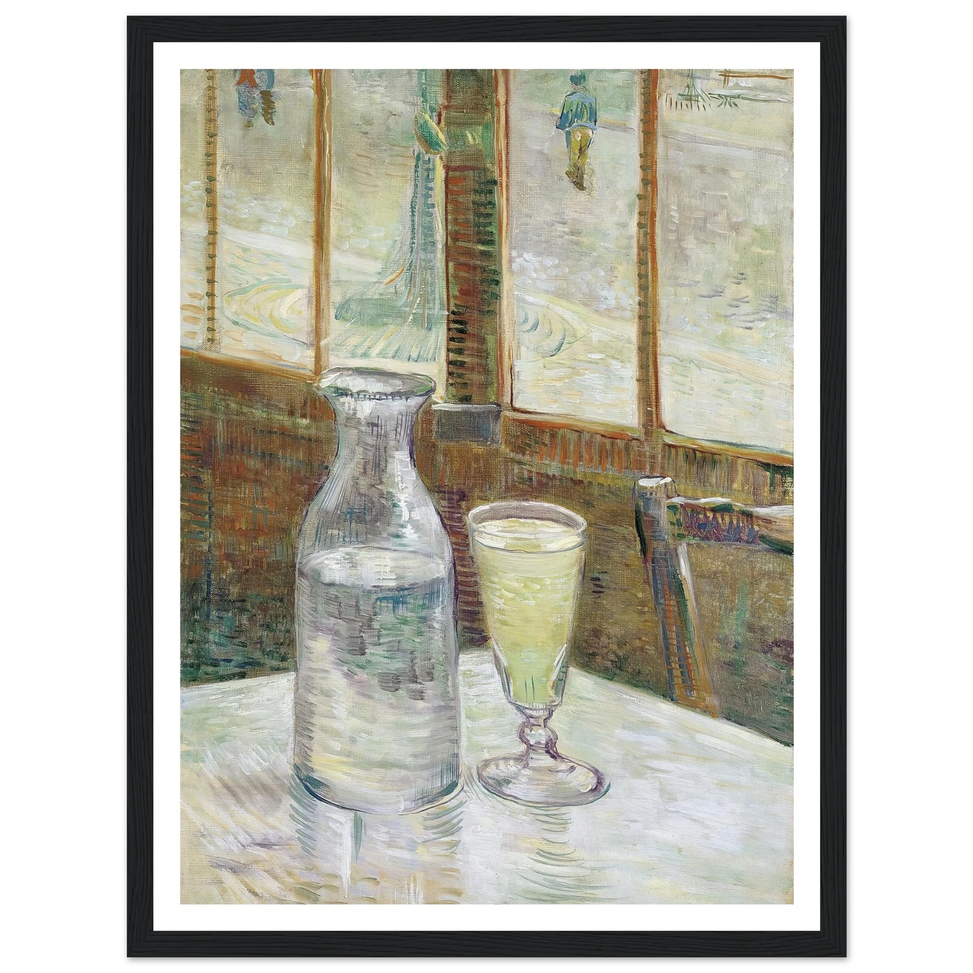 Café table with absinth (1887) Art Print | Vincent van Gogh - Framed Poster - 30x40 cm / 12x16″ - Black frame