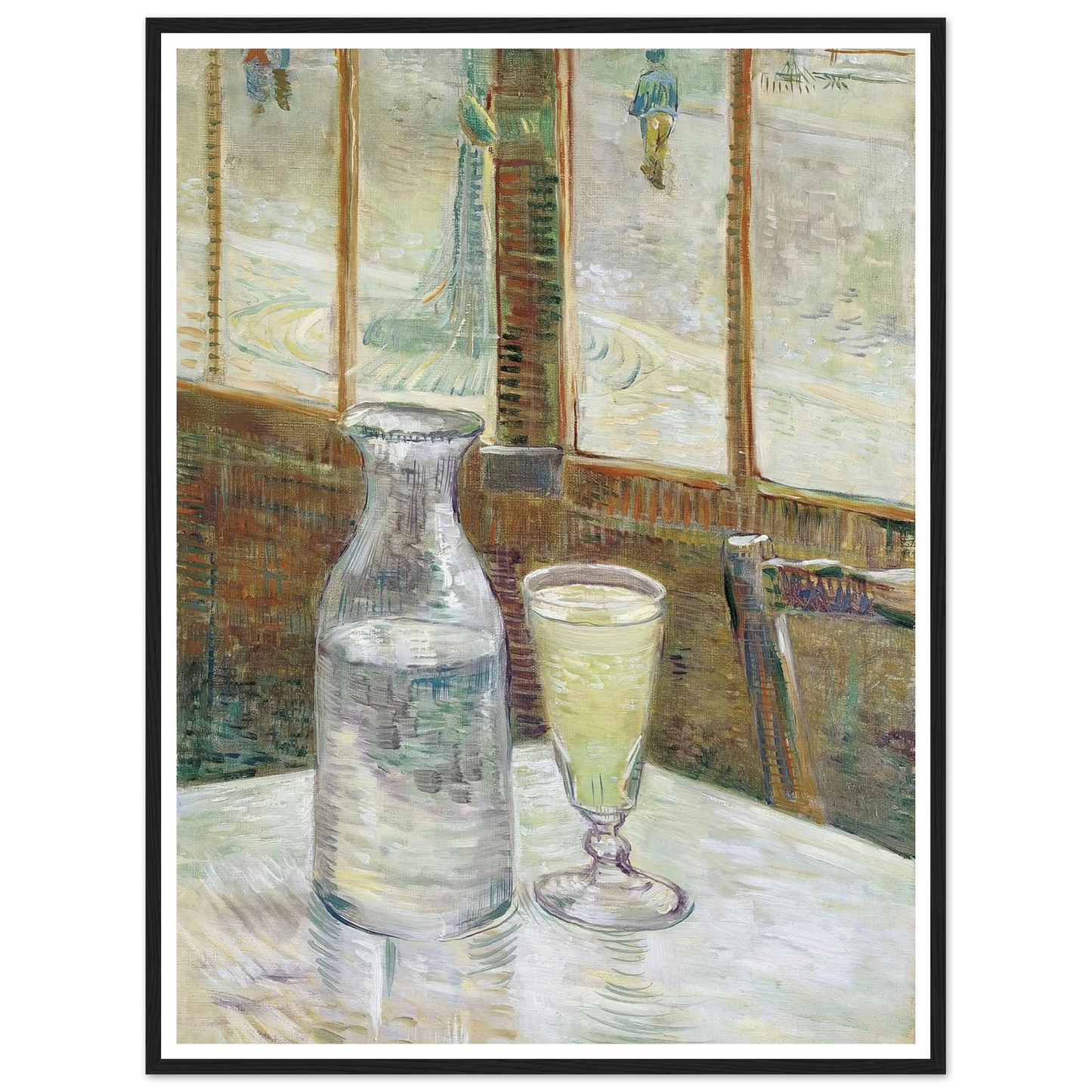 Café table with absinth (1887) Art Print | Vincent van Gogh - Framed Poster - 30x40 cm / 12x16″ - Black frame