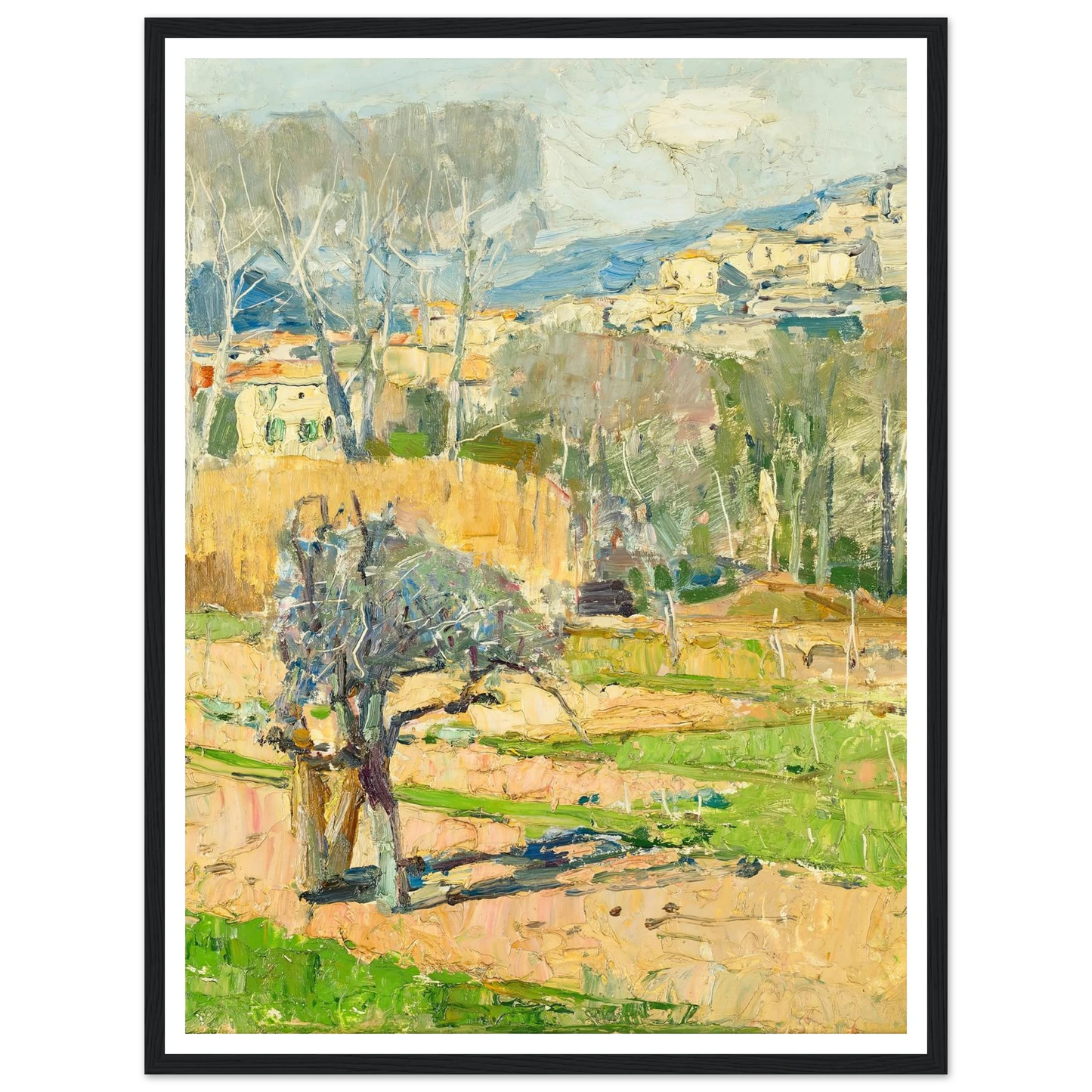 Cagnes (1934) Art Print | Carl Moll - Framed Poster - 30x40 cm / 12x16″ - Black frame