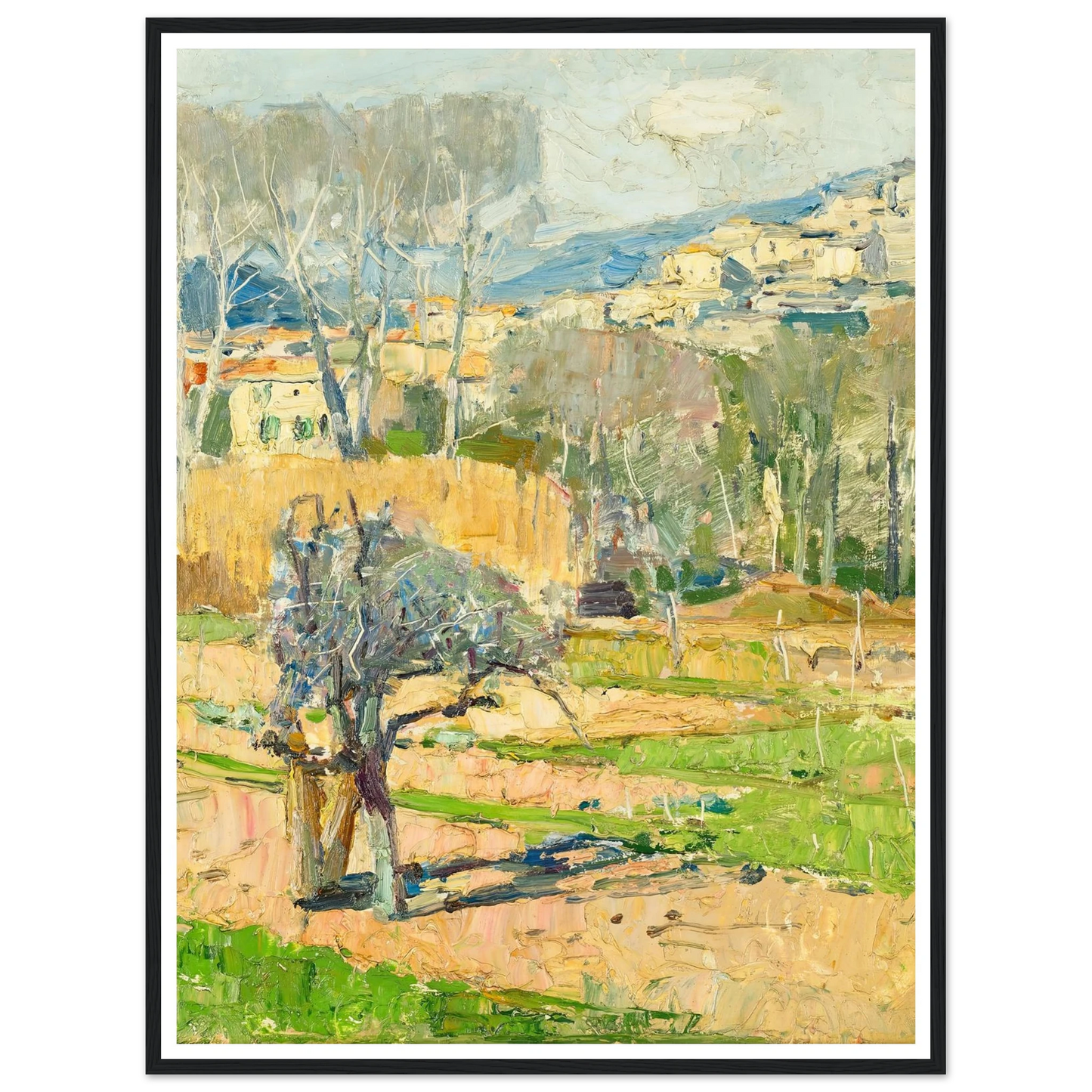 Cagnes (1934) Art Print | Carl Moll - Framed Poster - 30x40 cm / 12x16″ - Black frame