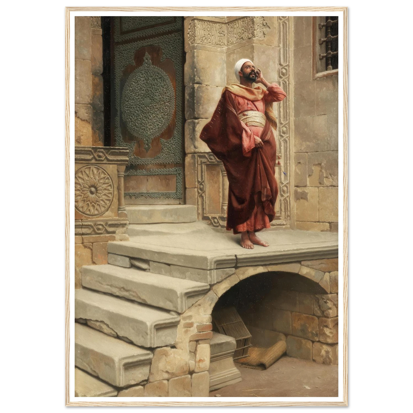 Calling the Faithful (1893) Art Print | Ludwig Deutsch - Framed Poster - 30x40 cm / 12x16″ - Black frame