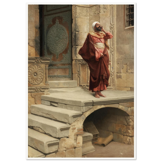 Calling the Faithful (1893) Art Print | Ludwig Deutsch - Framed Poster - 30x40 cm / 12x16″ - Black frame