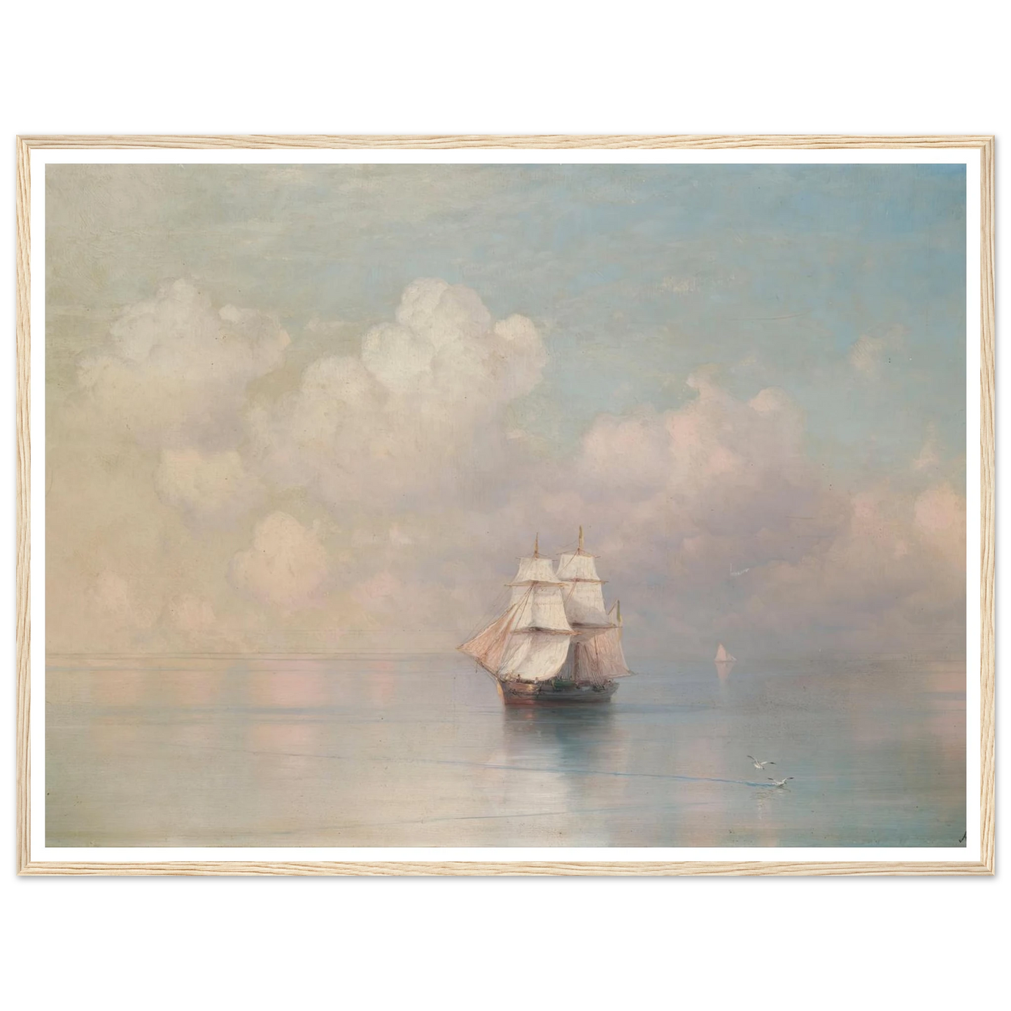 Calm Seas Art Print | Ivan Konstantinovich Aivazovsky - Framed Poster - 30x40 cm / 12x16″ - Black frame