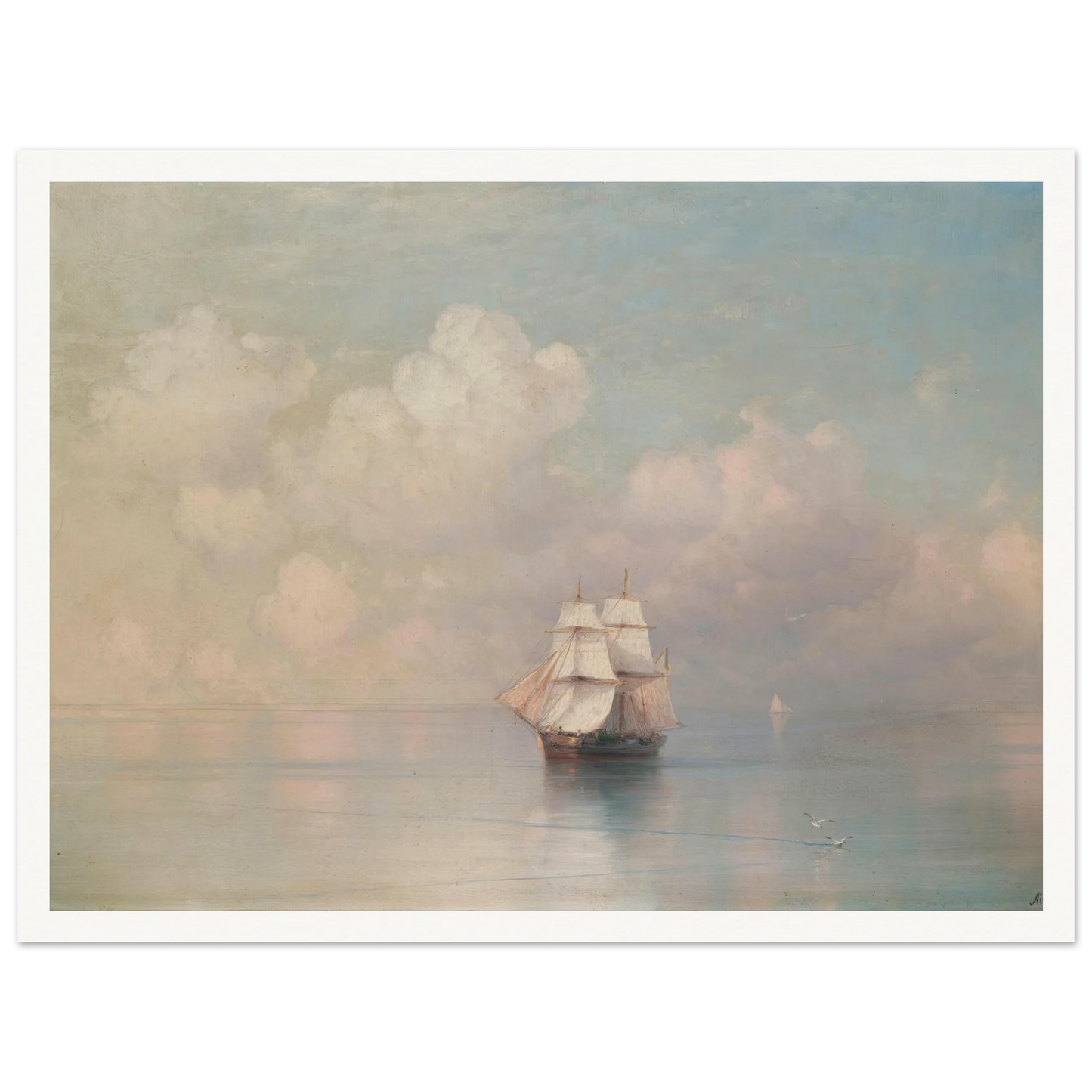Calm Seas Art Print | Ivan Konstantinovich Aivazovsky - Framed Poster - 30x40 cm / 12x16″ - Black frame