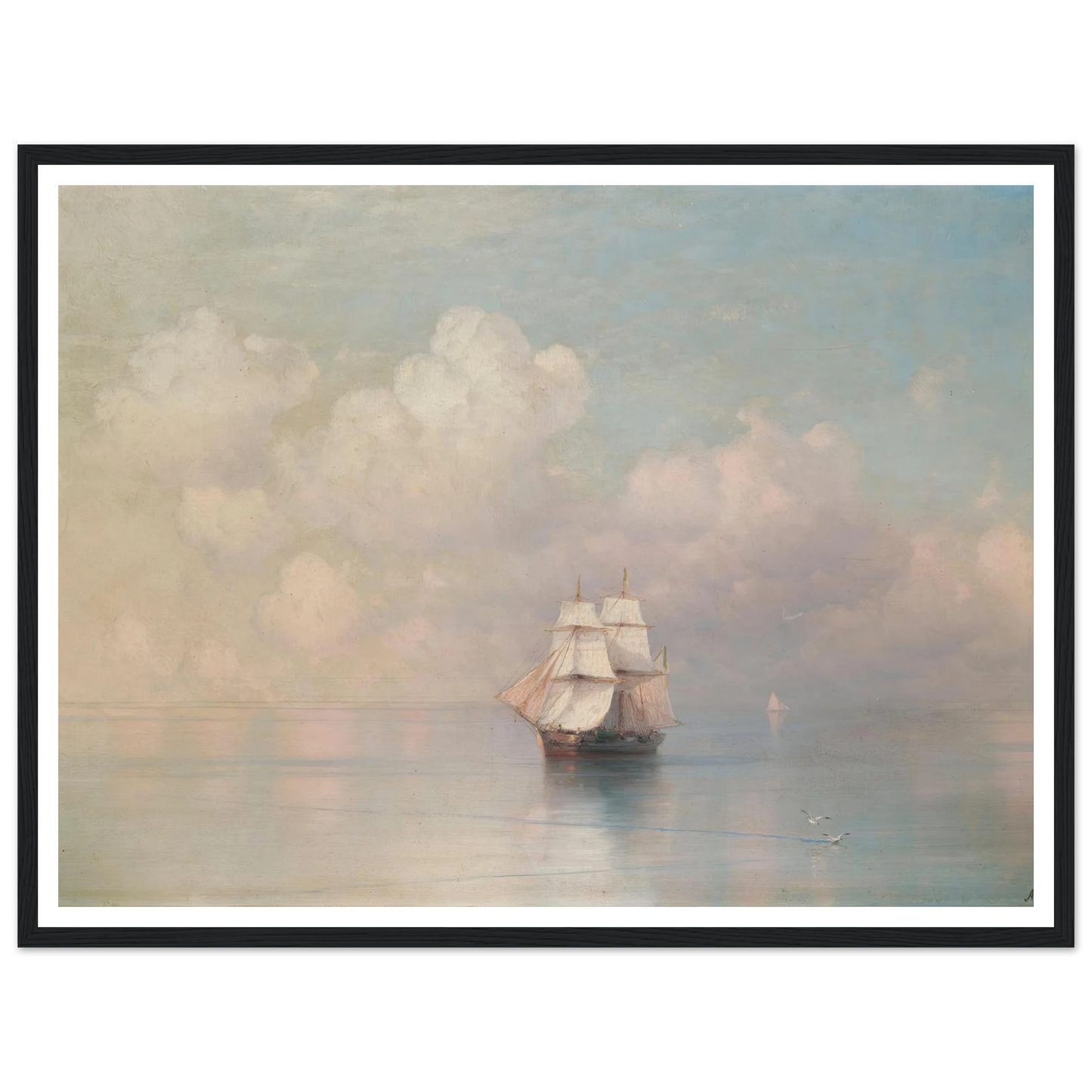 Calm Seas Art Print | Ivan Konstantinovich Aivazovsky - Framed Poster - 30x40 cm / 12x16″ - Black frame