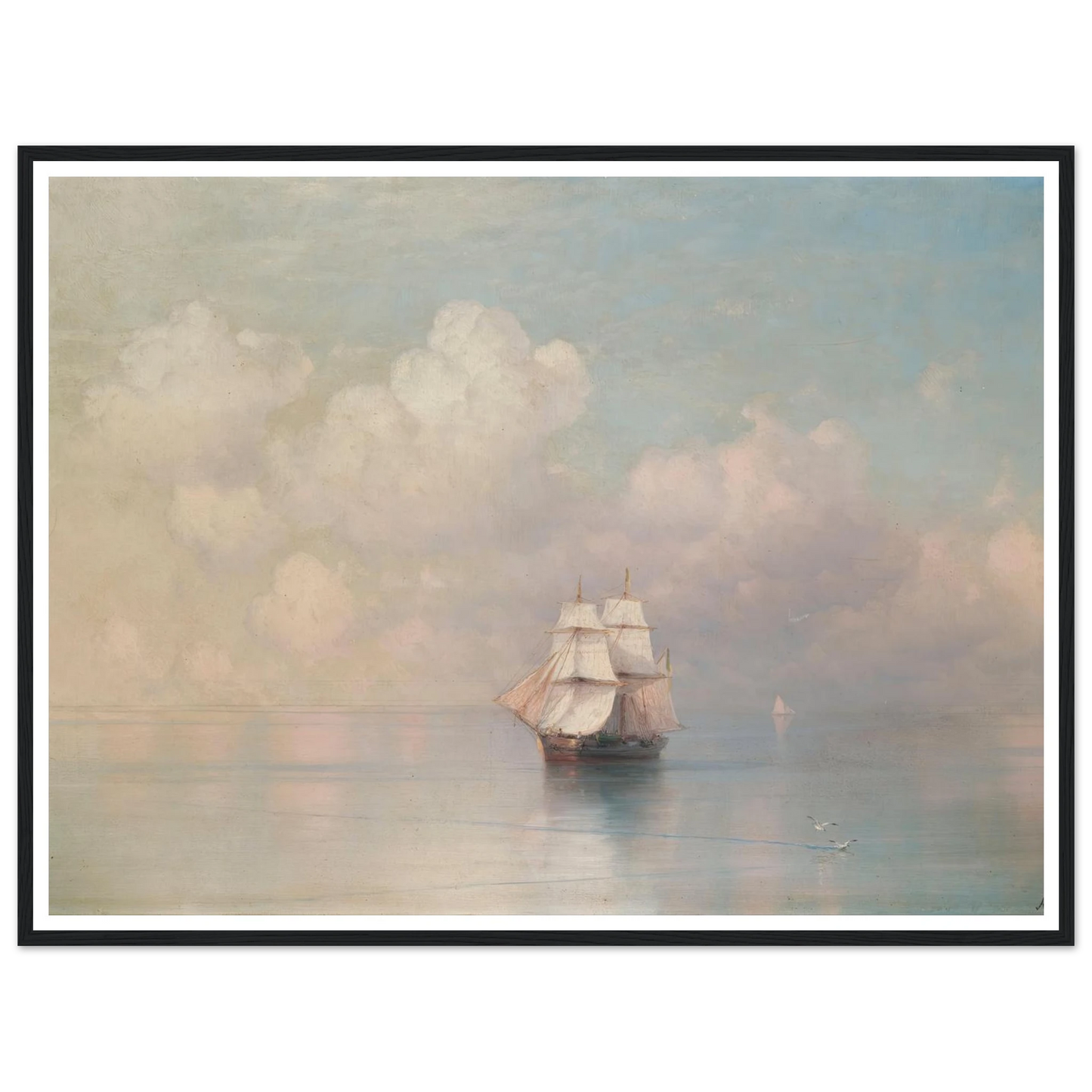 Calm Seas Art Print | Ivan Konstantinovich Aivazovsky - Framed Poster - 30x40 cm / 12x16″ - Black frame