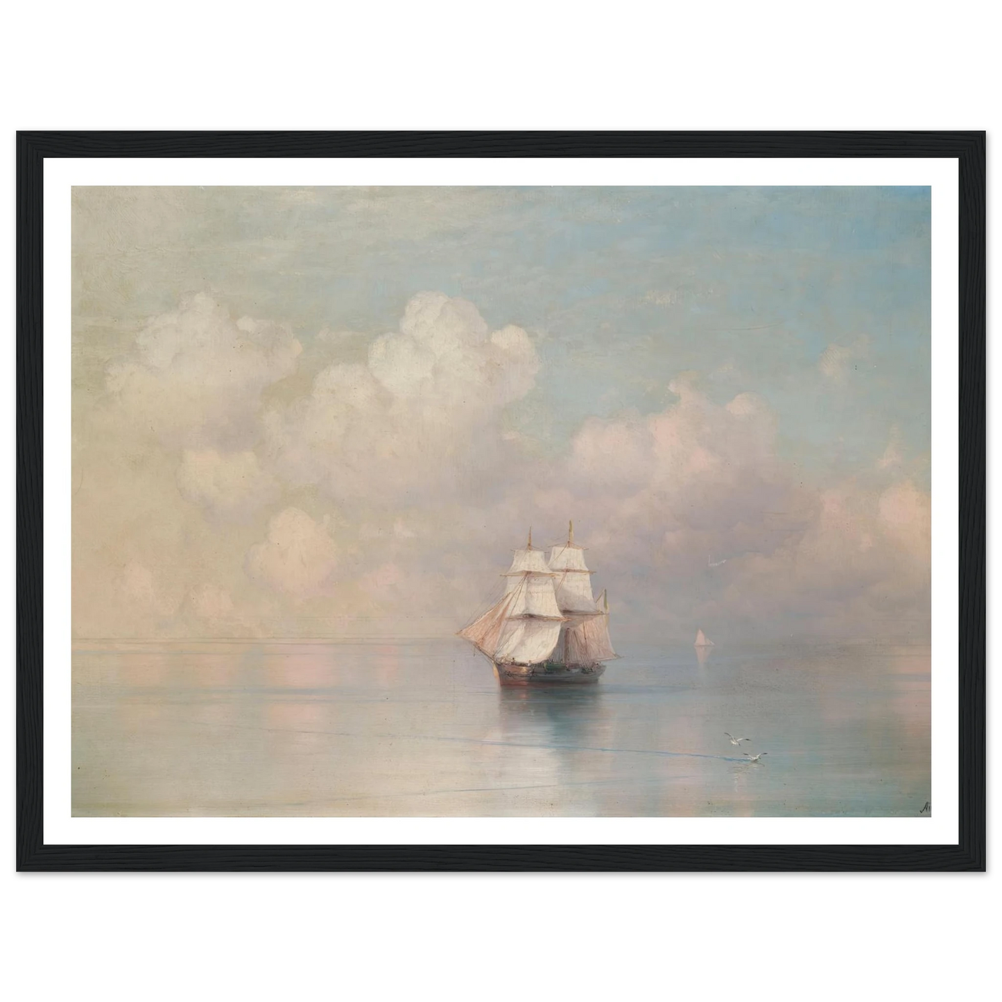 Calm Seas Art Print | Ivan Konstantinovich Aivazovsky - Framed Poster - 30x40 cm / 12x16″ - Black frame