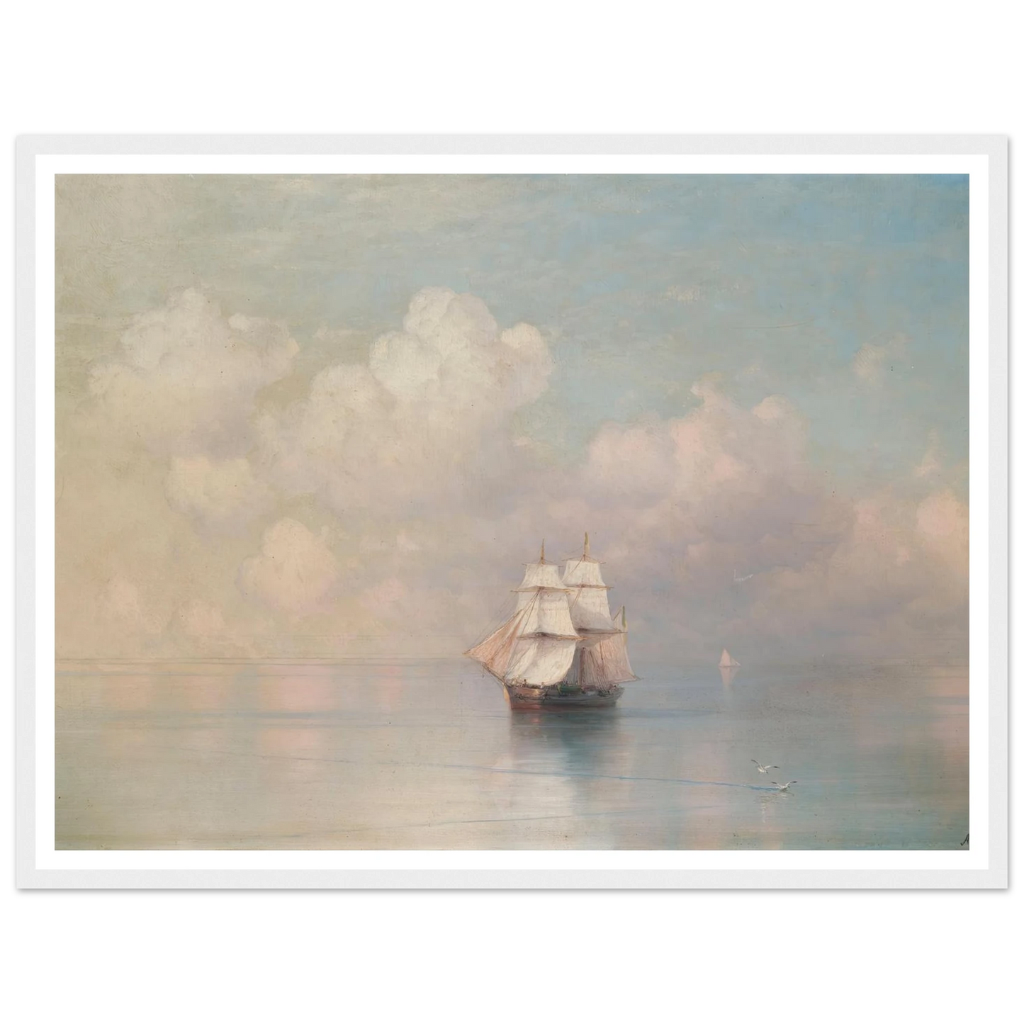 Calm Seas Art Print | Ivan Konstantinovich Aivazovsky - Framed Poster - 30x40 cm / 12x16″ - Black frame