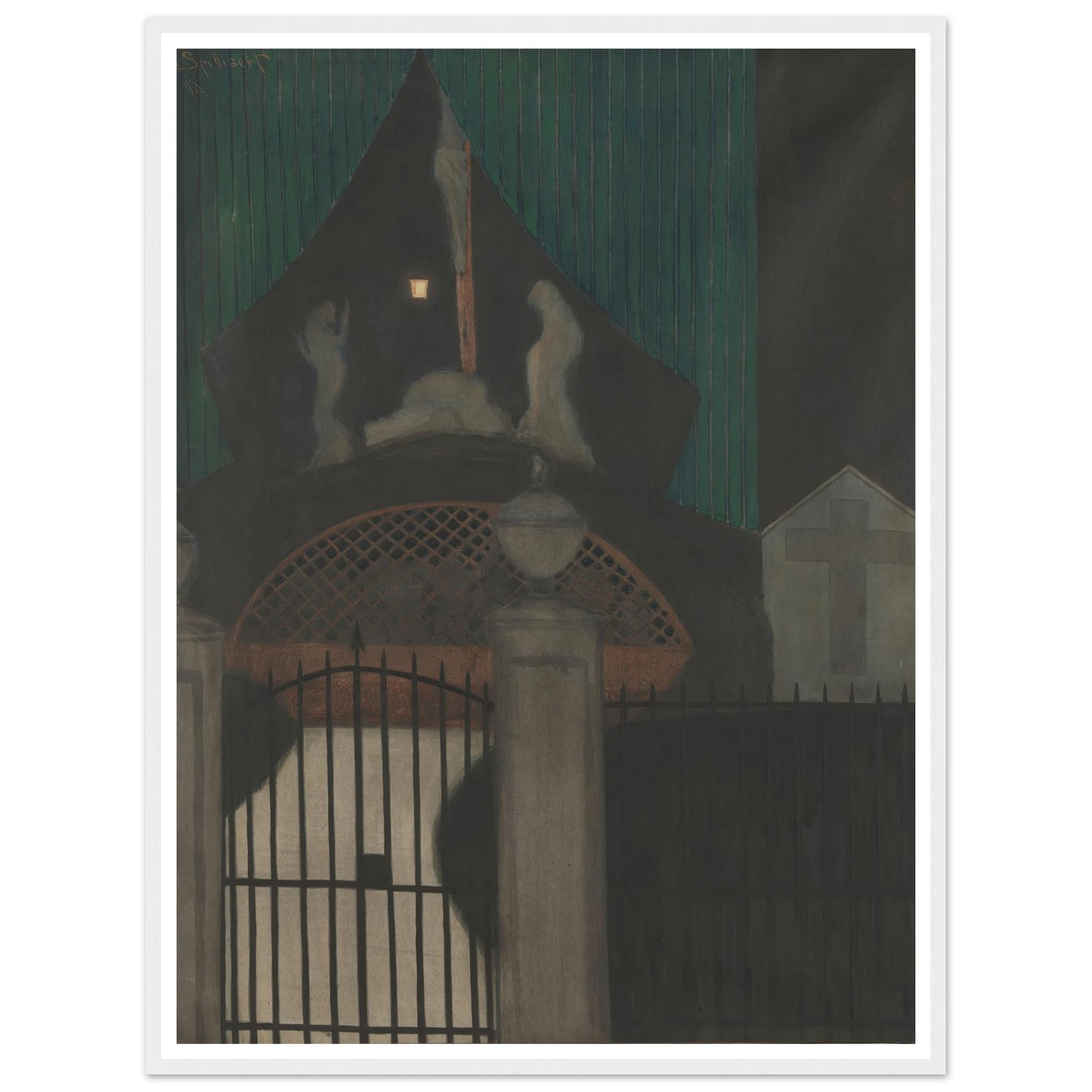 Calvarie en vagevuur te Oostende (1908) Art Print | Leon Spilliaert - Framed Poster - 30x40 cm / 12x16″ - Black frame