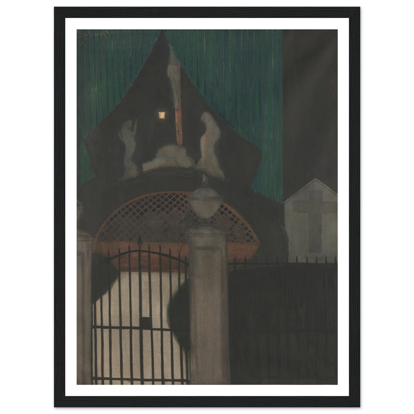 Calvarie en vagevuur te Oostende (1908) Art Print | Leon Spilliaert - Framed Poster - 30x40 cm / 12x16″ - Black frame