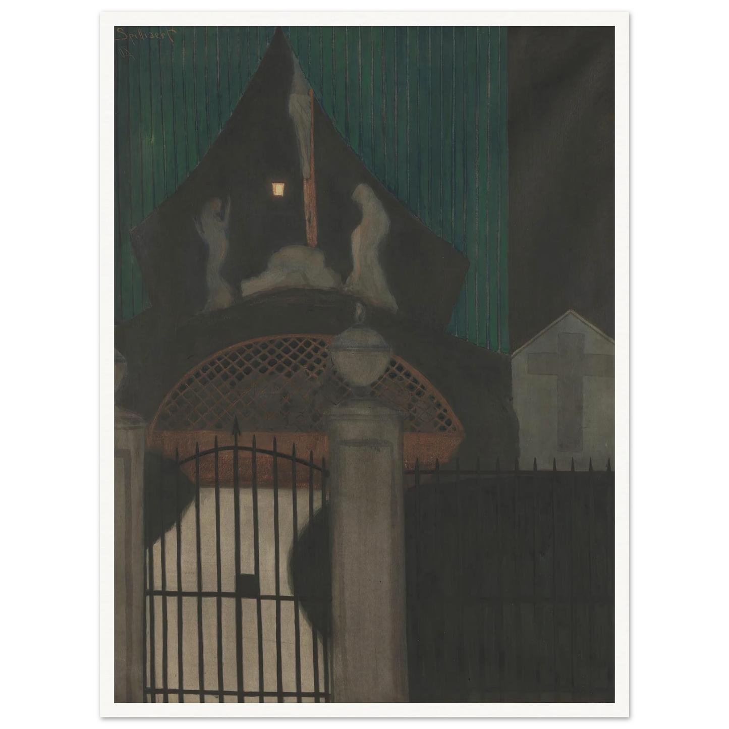 Calvarie en vagevuur te Oostende (1908) Art Print | Leon Spilliaert - Framed Poster - 30x40 cm / 12x16″ - Black frame