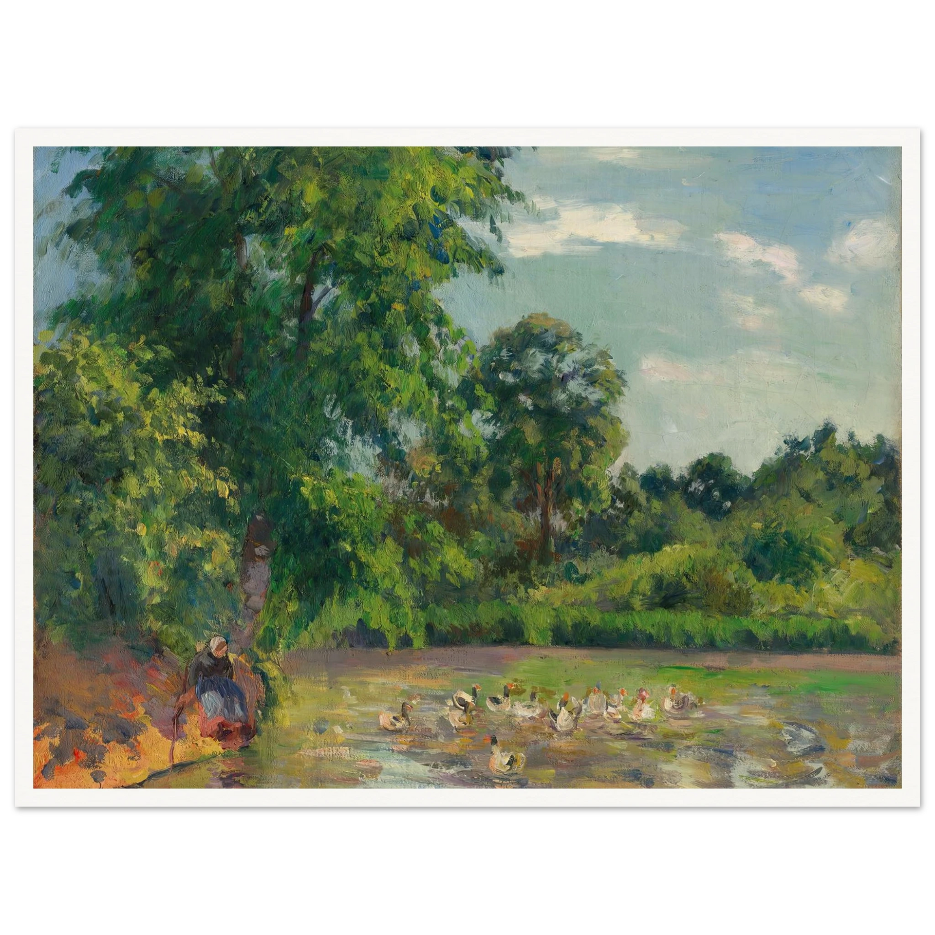 Canards sur l'étang de Montfoucault (circa 1874) Art Print