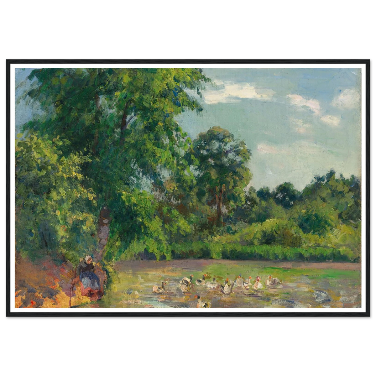 Canards sur l'étang de Montfoucault (circa 1874) Art Print