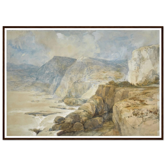 Cape Blanco, Lebanon (1839) Art Print | David Roberts - Framed Poster - 30x40 cm / 12x16″ - Black frame