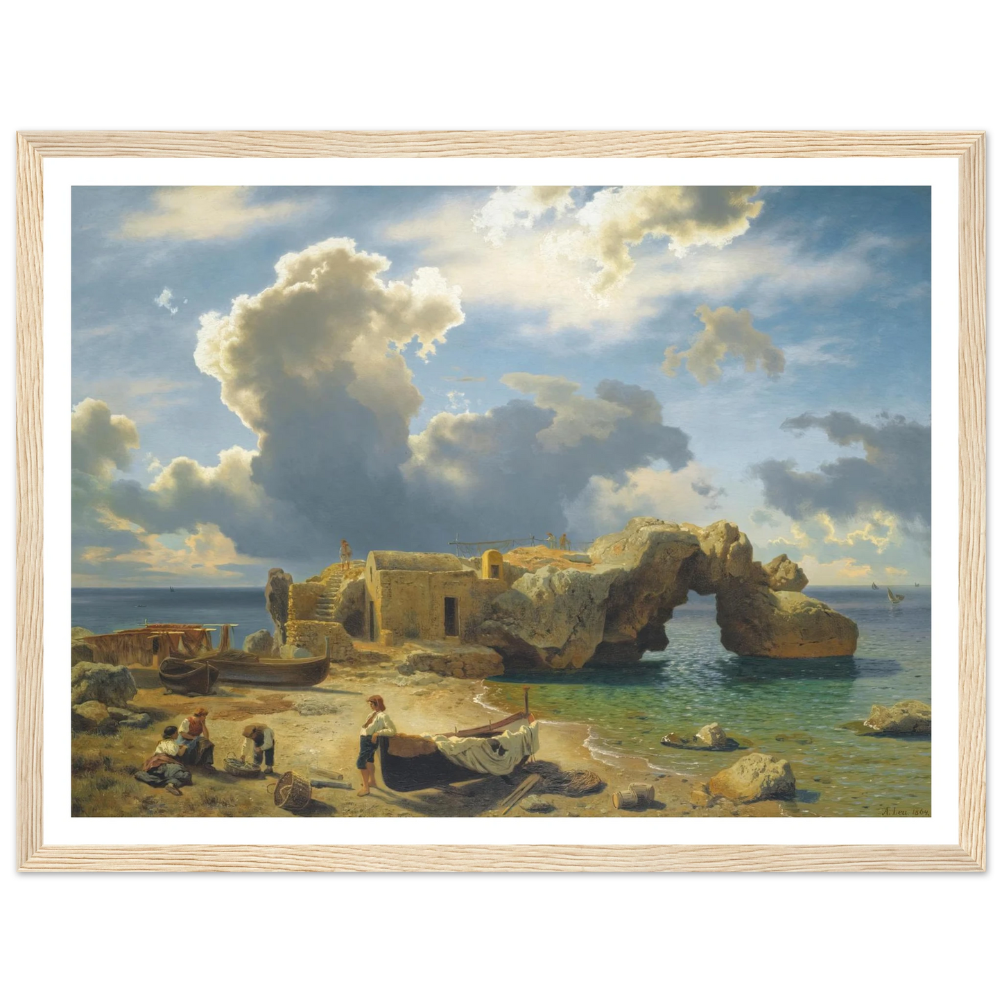 Capri ( 1864) Art Print | August Wilhelm Leu - Framed Poster - 30x40 cm / 12x16″ - Black frame