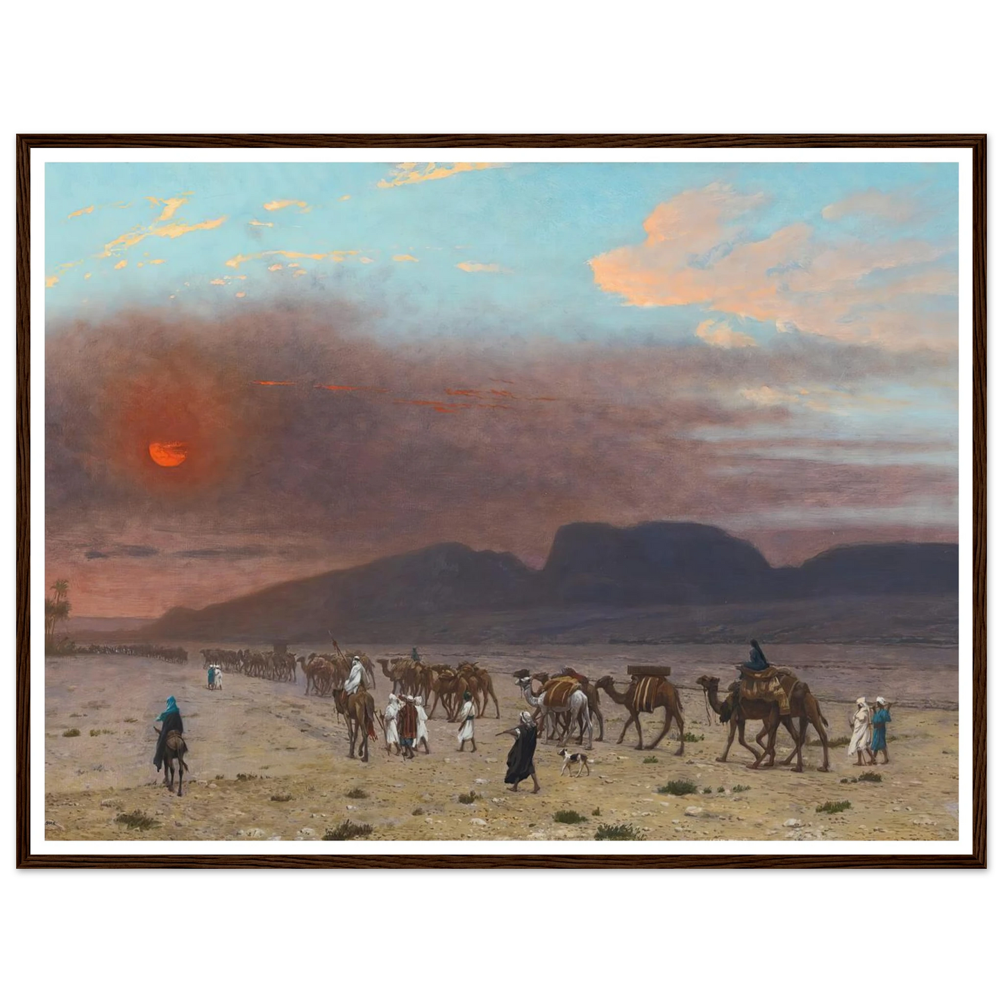 Caravane Dans Le Desert Art Print | Jean Leon Gerome - Framed Poster - 30x40 cm / 12x16″ - Black frame