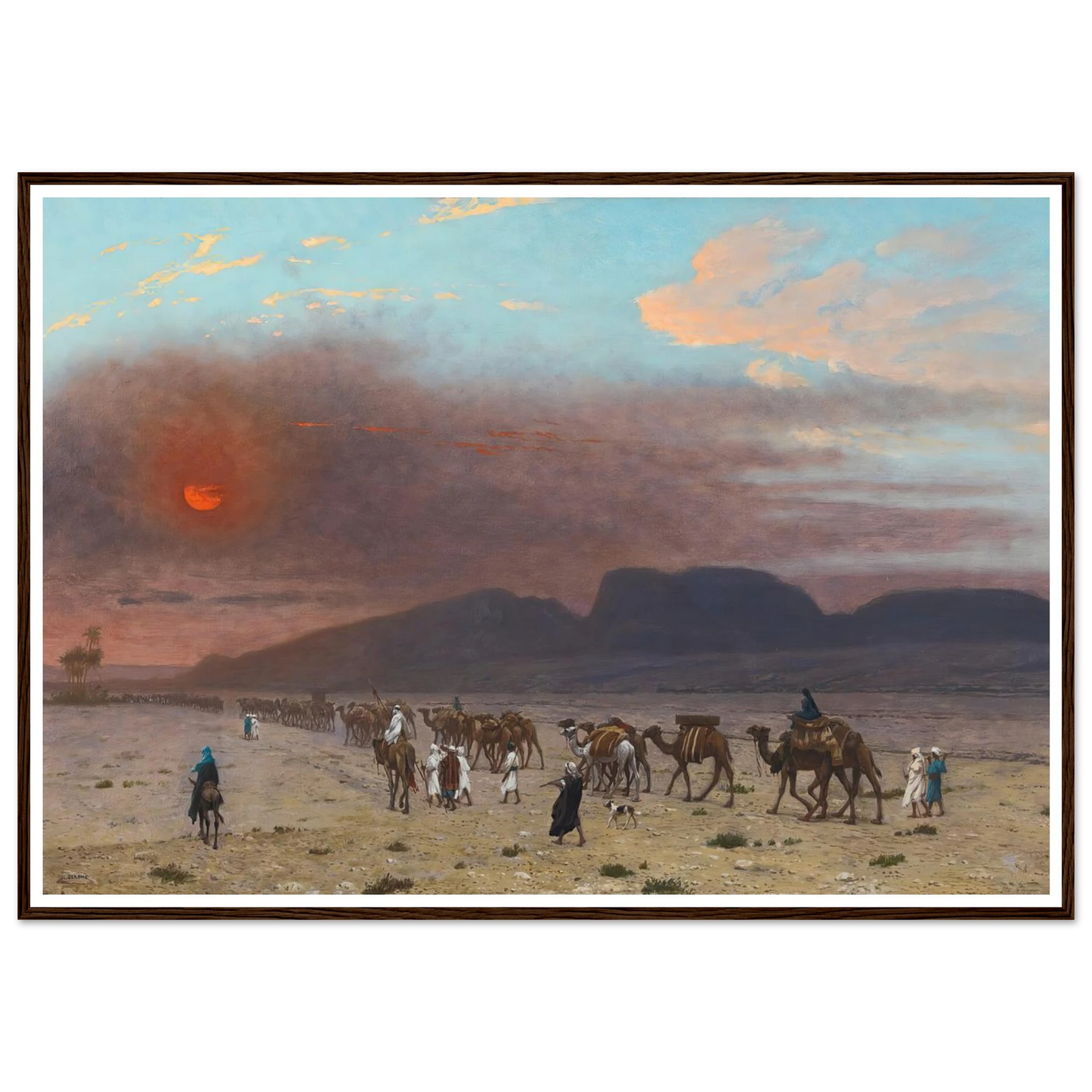 Caravane Dans Le Desert Art Print | Jean Leon Gerome - Framed Poster - 30x40 cm / 12x16″ - Black frame