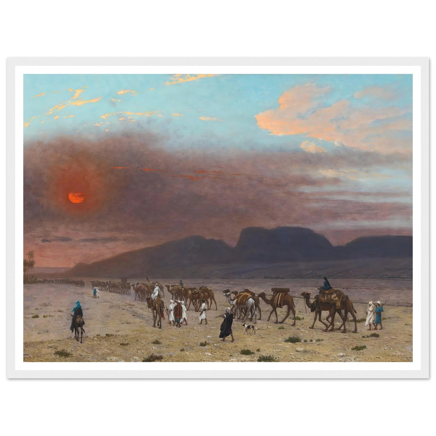 Caravane Dans Le Desert Art Print | Jean Leon Gerome - Framed Poster - 30x40 cm / 12x16″ - Black frame
