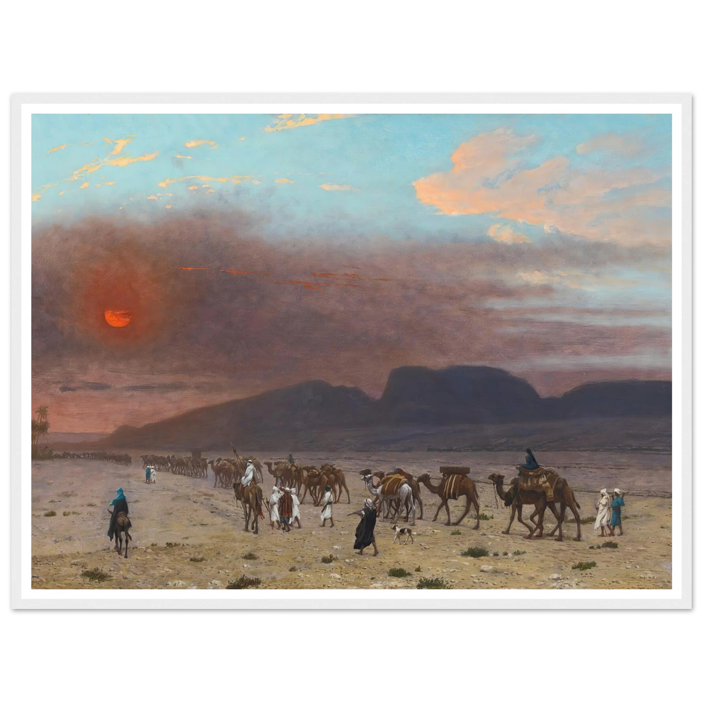 Caravane Dans Le Desert Art Print | Jean Leon Gerome - Framed Poster - 30x40 cm / 12x16″ - Black frame
