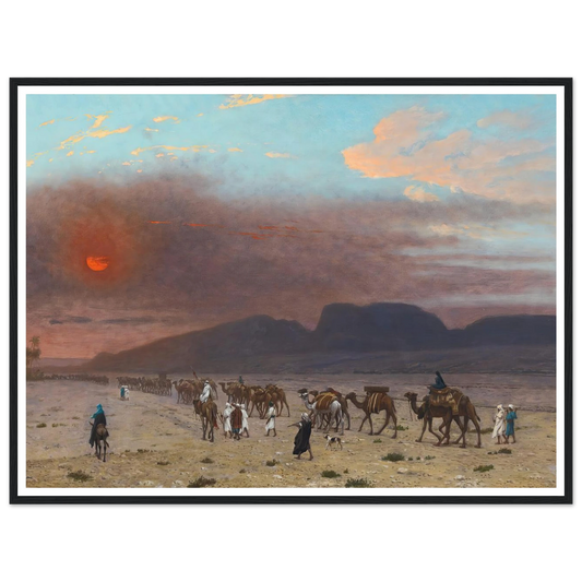 Caravane Dans Le Desert Art Print | Jean Leon Gerome - Framed Poster - 30x40 cm / 12x16″ - Black frame
