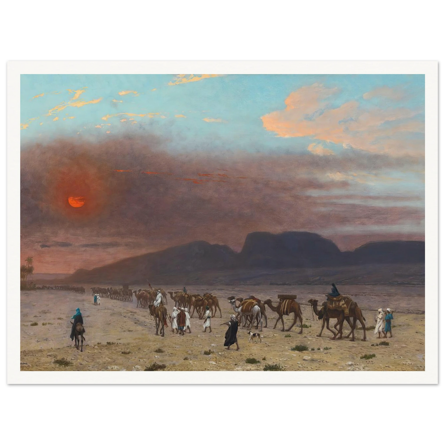 Caravane Dans Le Desert Art Print | Jean Leon Gerome - Framed Poster - 30x40 cm / 12x16″ - Black frame