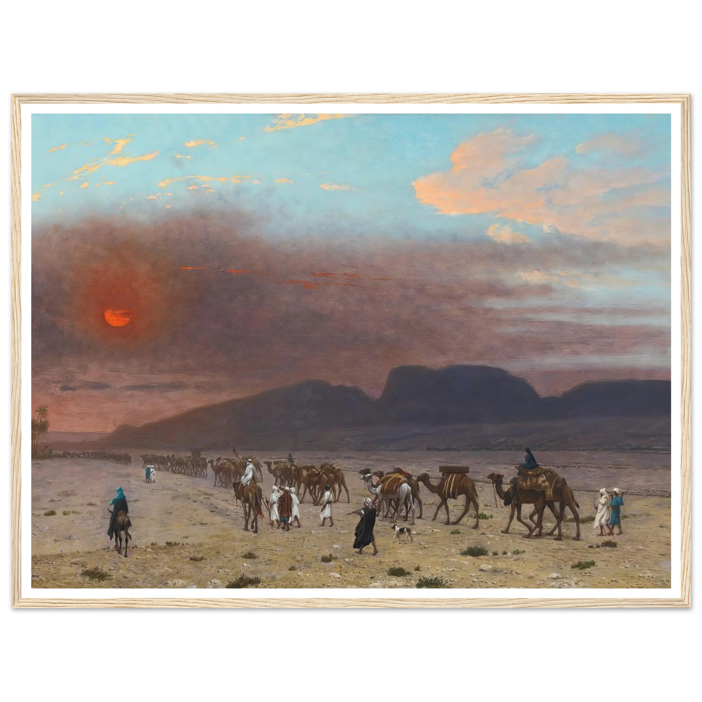 Caravane Dans Le Desert Art Print | Jean Leon Gerome - Framed Poster - 30x40 cm / 12x16″ - Black frame