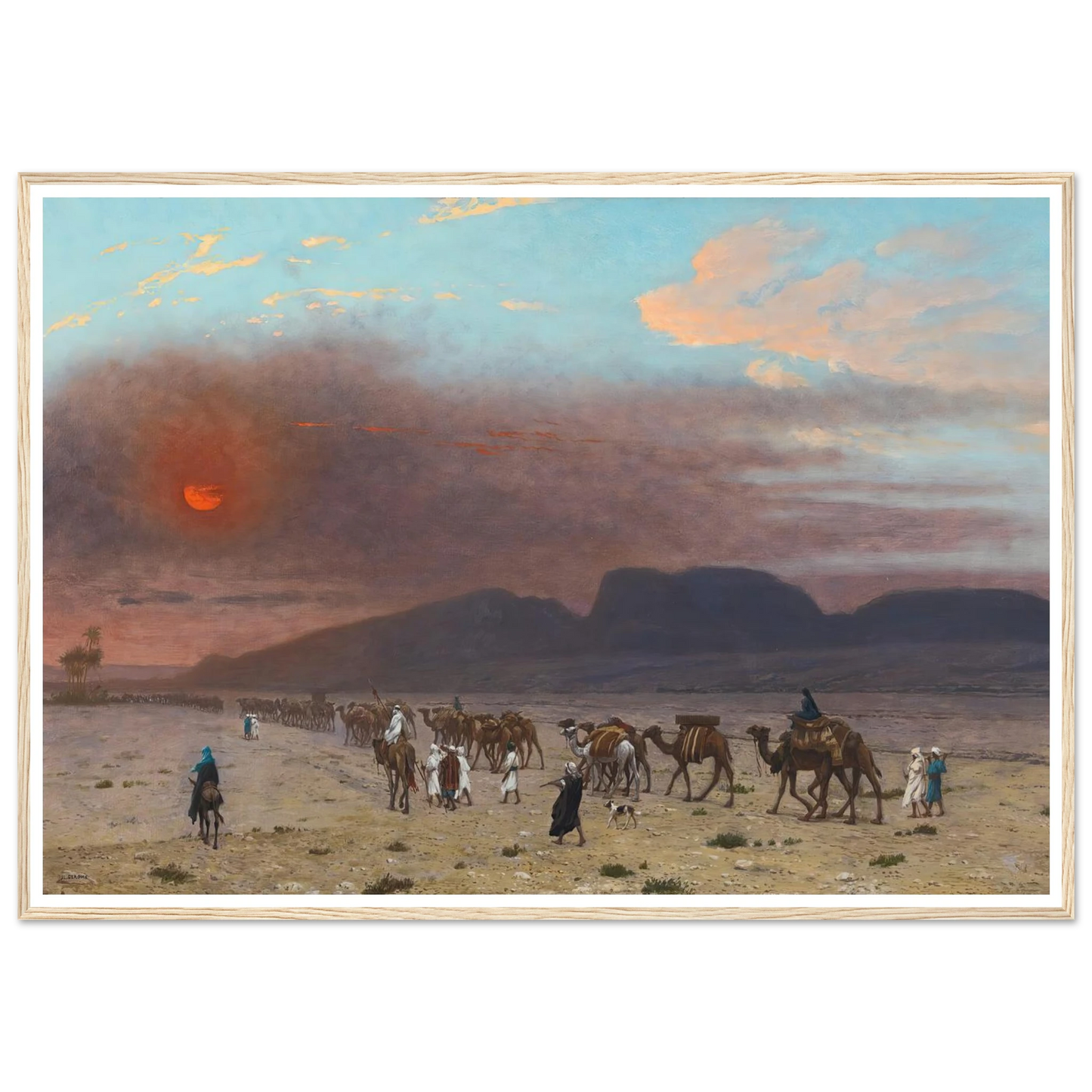 Caravane Dans Le Desert Art Print | Jean Leon Gerome - Framed Poster - 30x40 cm / 12x16″ - Black frame