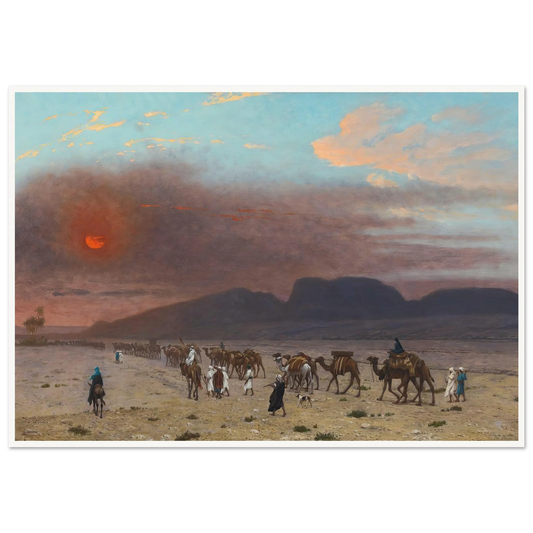 Caravane Dans Le Desert Art Print | Jean Leon Gerome - Framed Poster - 30x40 cm / 12x16″ - Black frame