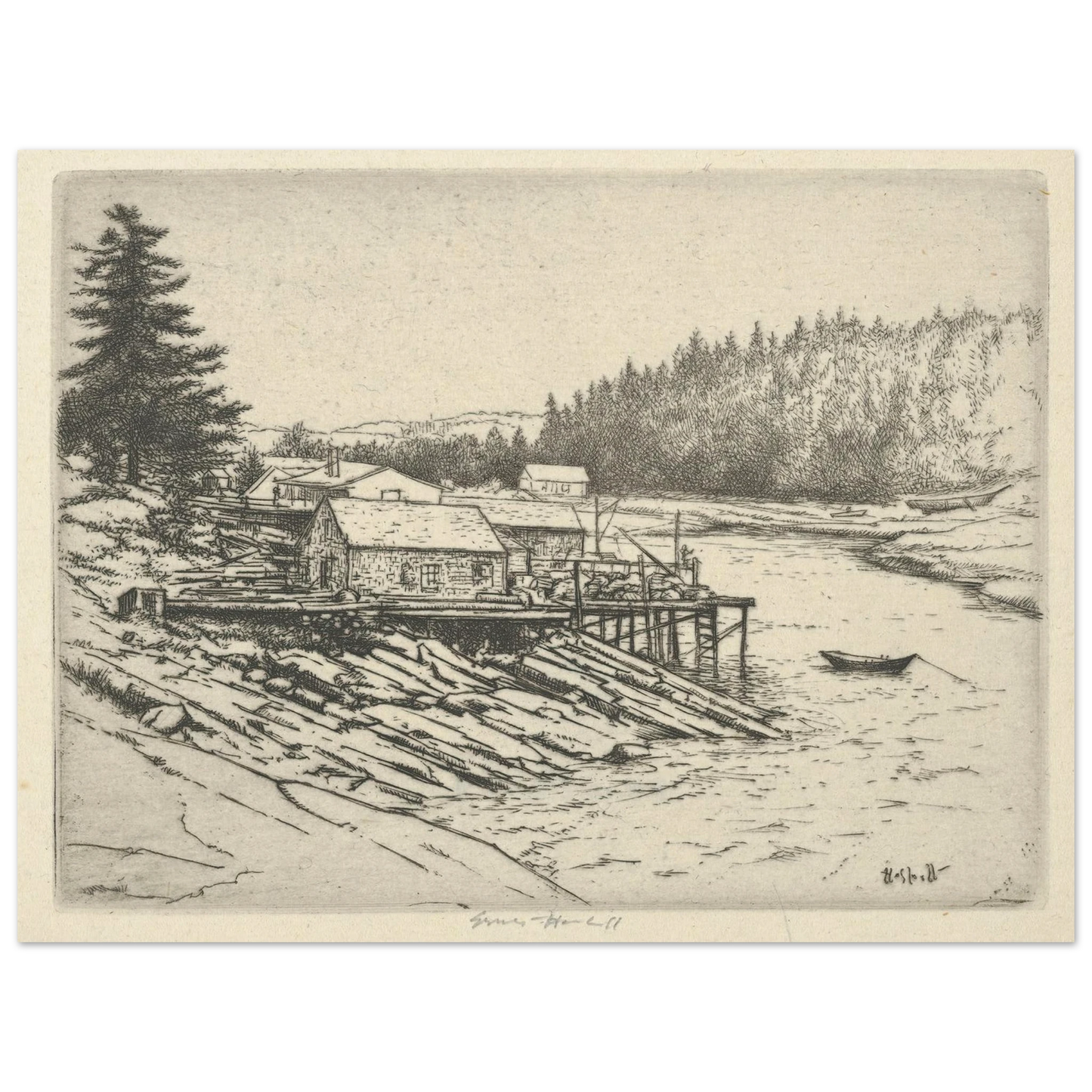 Carrying Place (1923) Art Print | Ernest Haskell - Framed Poster - 30x40 cm / 12x16″ - Black frame