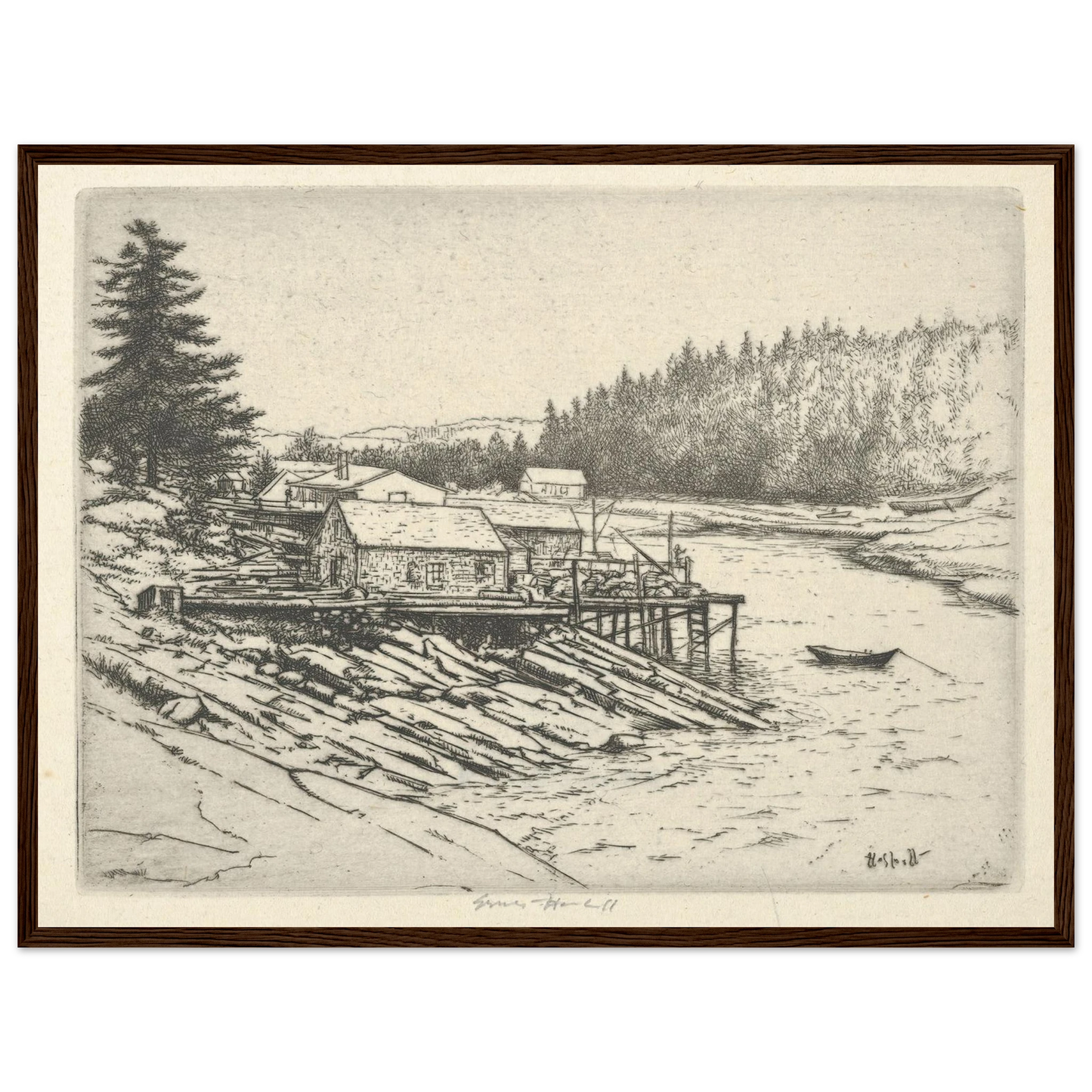 Carrying Place (1923) Art Print | Ernest Haskell - Framed Poster - 30x40 cm / 12x16″ - Black frame