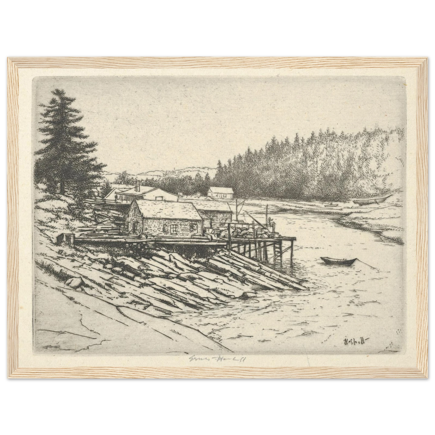 Carrying Place (1923) Art Print | Ernest Haskell - Framed Poster - 30x40 cm / 12x16″ - Black frame