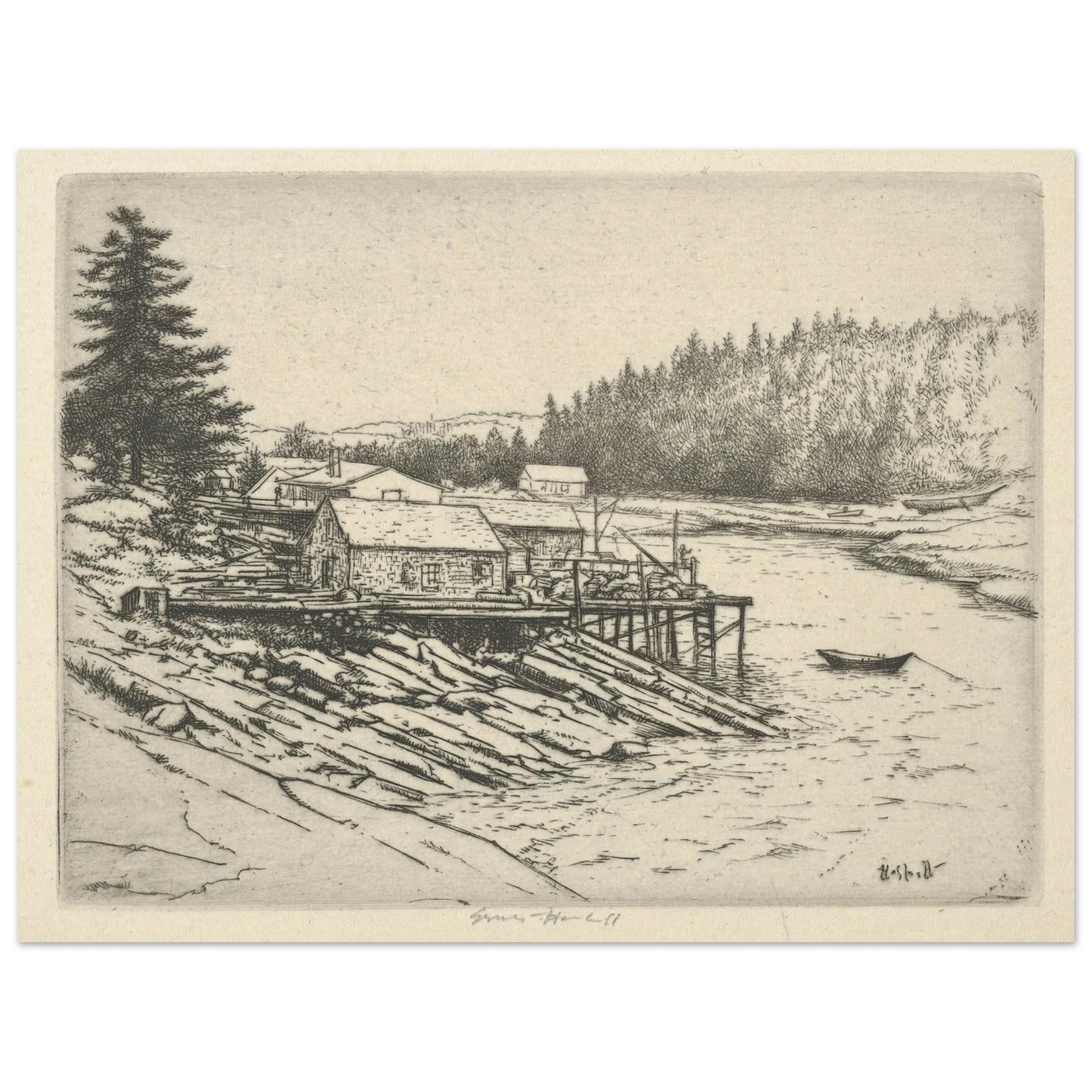 Carrying Place (1923) Art Print | Ernest Haskell - Framed Poster - 30x40 cm / 12x16″ - Black frame