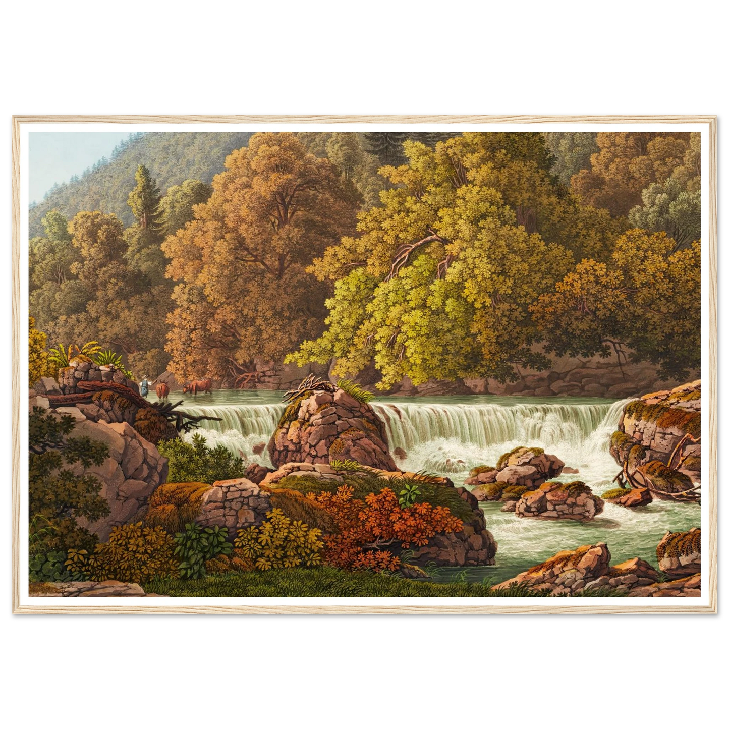 Cascade derrière le Martinet Art Print | Peter Birmann - Framed Poster - 30x40 cm / 12x16″ - Black frame