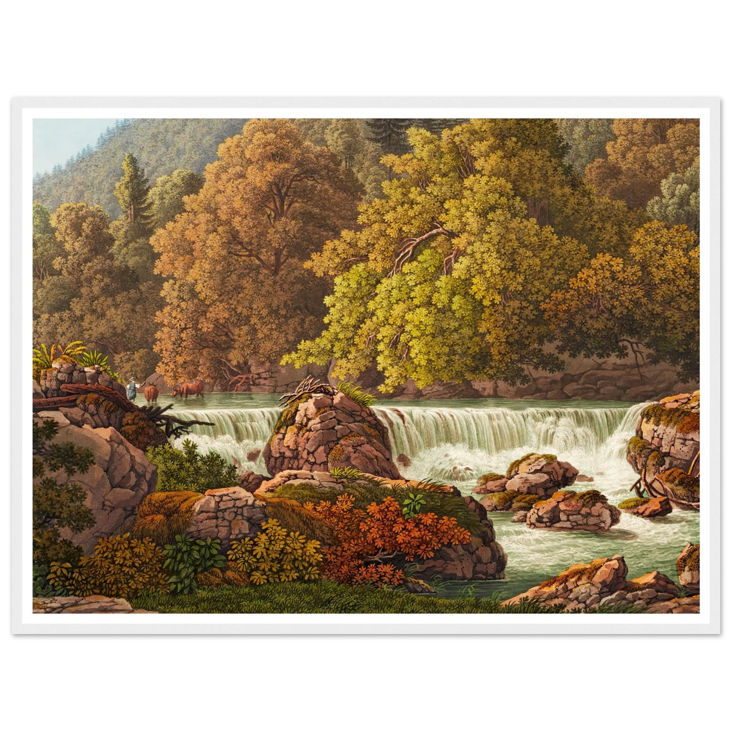 Cascade derrière le Martinet Art Print | Peter Birmann - Framed Poster - 30x40 cm / 12x16″ - Black frame