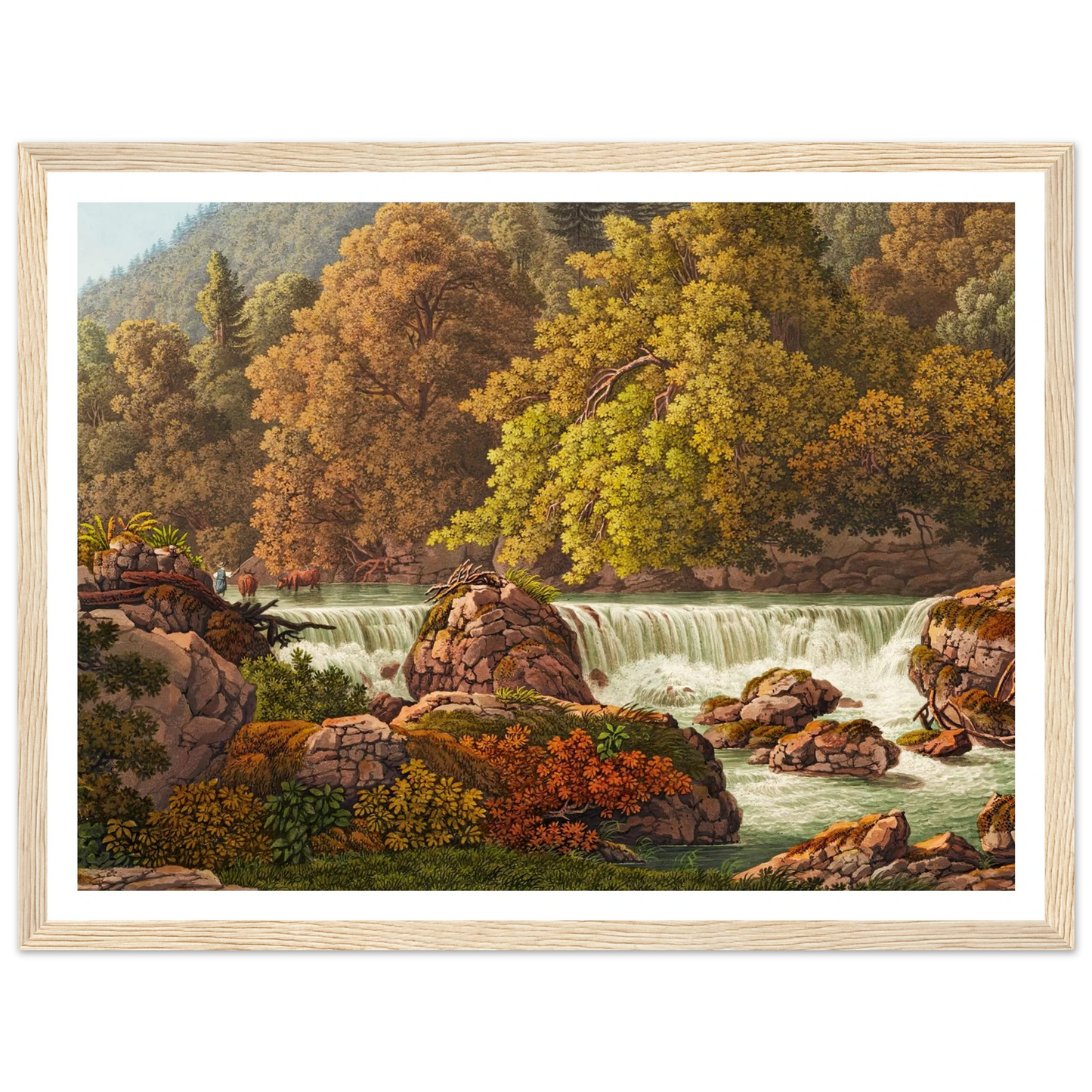 Cascade derrière le Martinet Art Print | Peter Birmann - Framed Poster - 30x40 cm / 12x16″ - Black frame