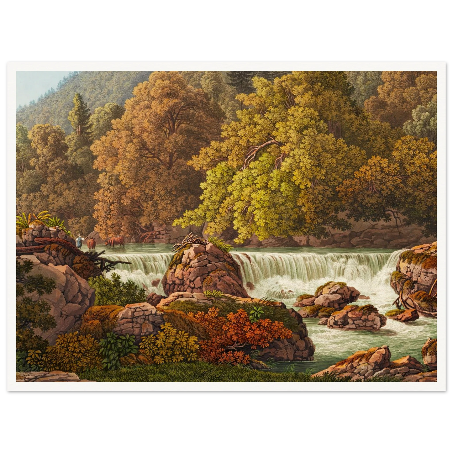 Cascade derrière le Martinet Art Print | Peter Birmann - Framed Poster - 30x40 cm / 12x16″ - Black frame