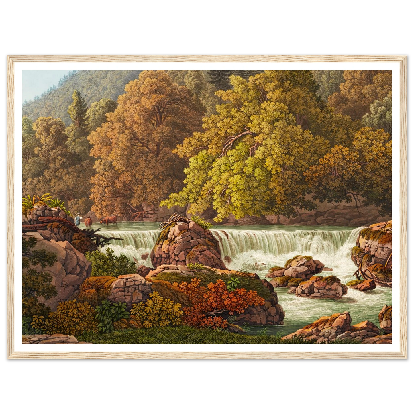 Cascade derrière le Martinet Art Print | Peter Birmann - Framed Poster - 30x40 cm / 12x16″ - Black frame