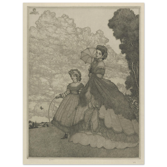 The Hilltop (circa 1912) Art Print | Ernest Haskell - Framed Poster - 30x40 cm / 12x16″ - Black frame