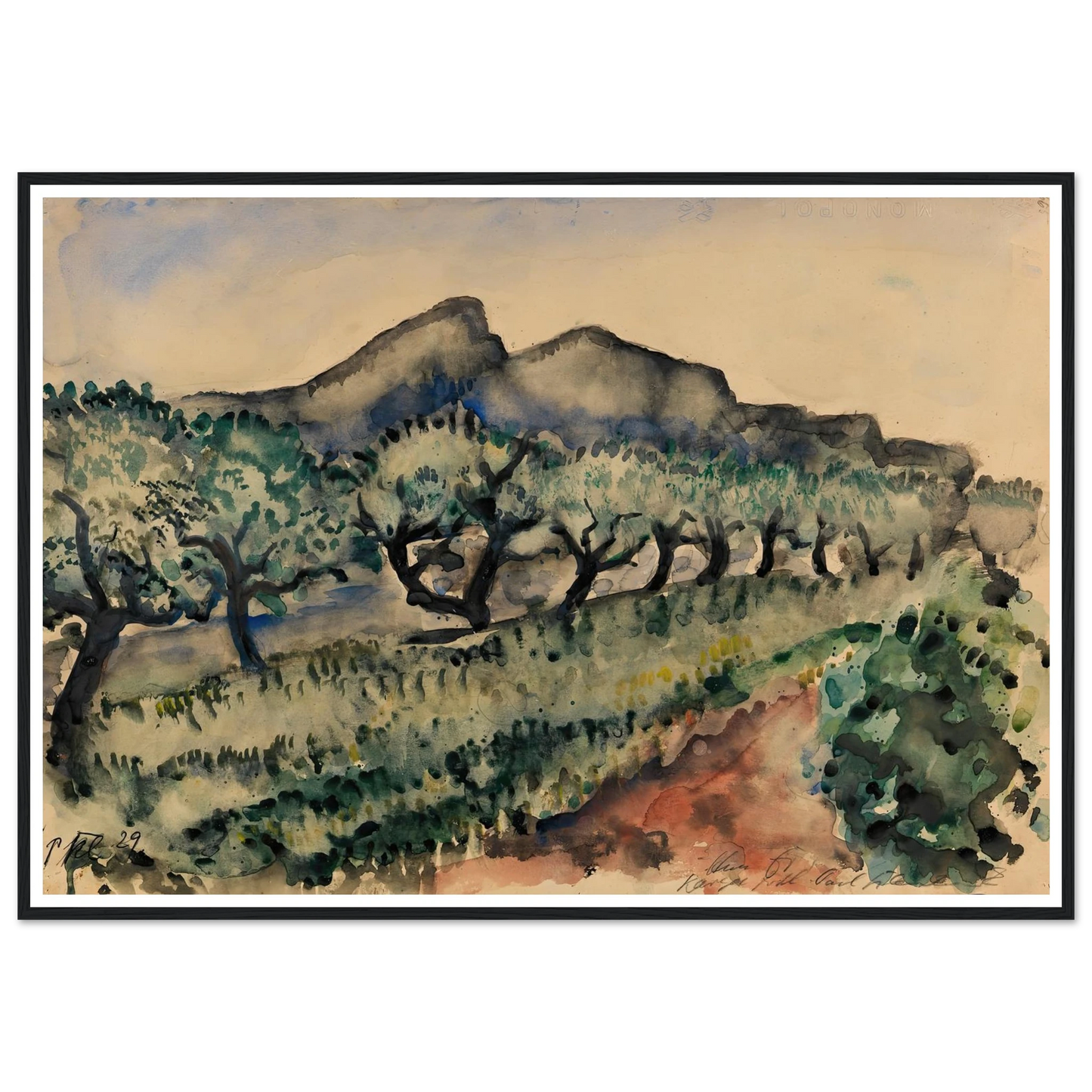 Garten in der Nähe Cassis (1929) Art Print | Paul Kleinschmidt-Quipham Collections