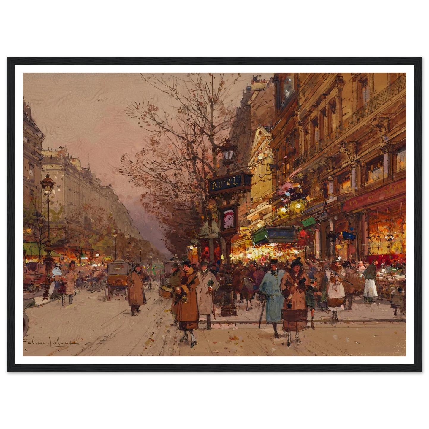 Les Grands Boulevards près du théâtre des variétés Art Print | Eugene Galien Laloue-Quipham Collections