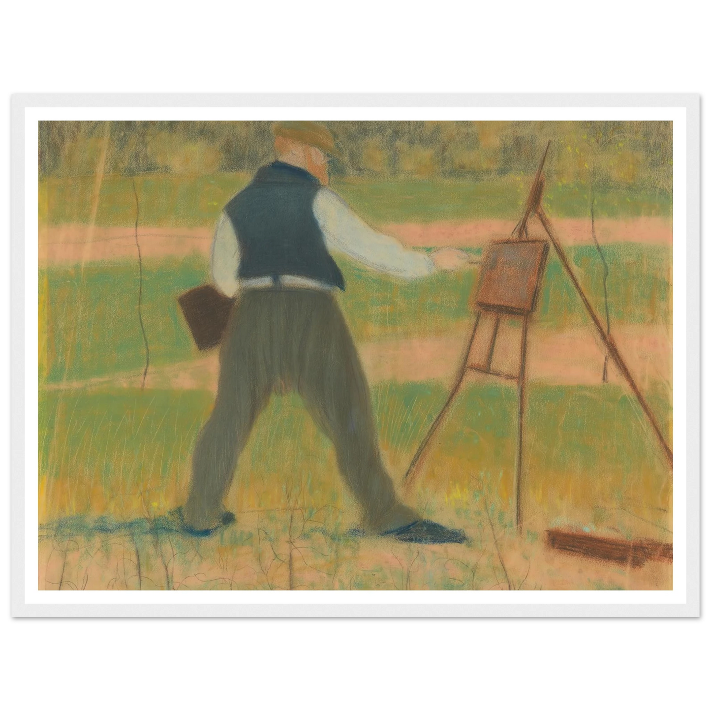 Permeke schilderend te Sint-Martens-Latem in april 1912 (1912) Art Print | Leon Spilliaert-Quipham Collections