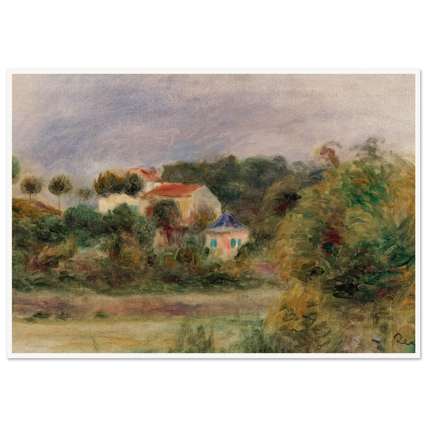 Houses in a Park (Maisons dans un parc) (c. 1911) Art Print | Pierre Auguste Renoir-Quipham Collections