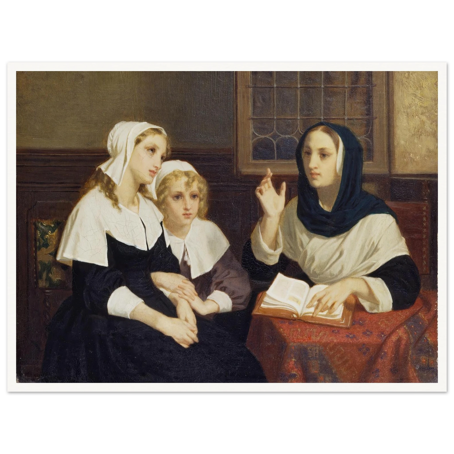 Reading the Bible (c. 1859) Art Print | Hugues Merle-Quipham Collections