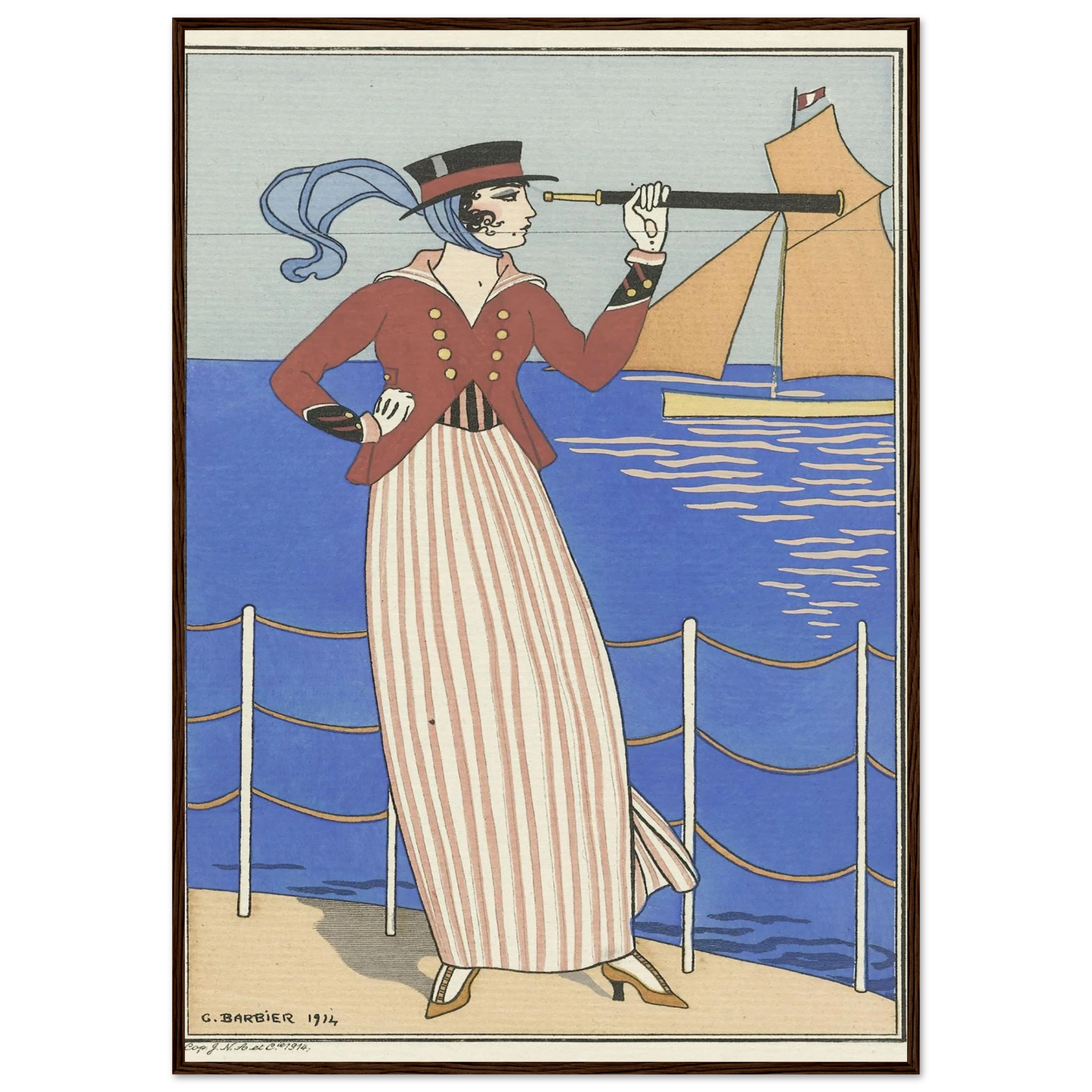 Costume de Yacht (1914) Art Print | George Barbier-Quipham Collections