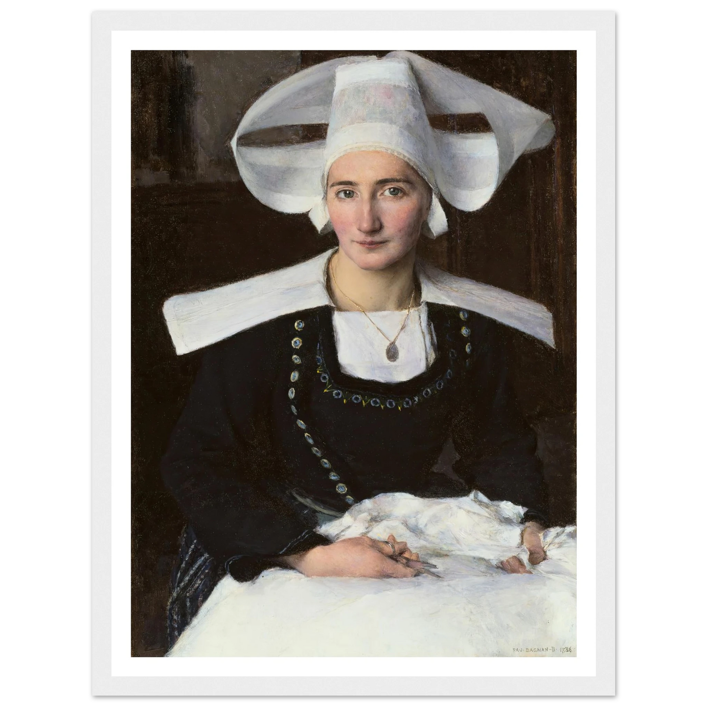 Woman from Brittany (1886) Art Print | Pascal Adolphe Jean Dagnan Bouveret-Quipham Collections