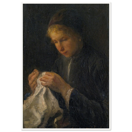 Woman Sewing Art Print | Jozef Israels-Quipham Collections