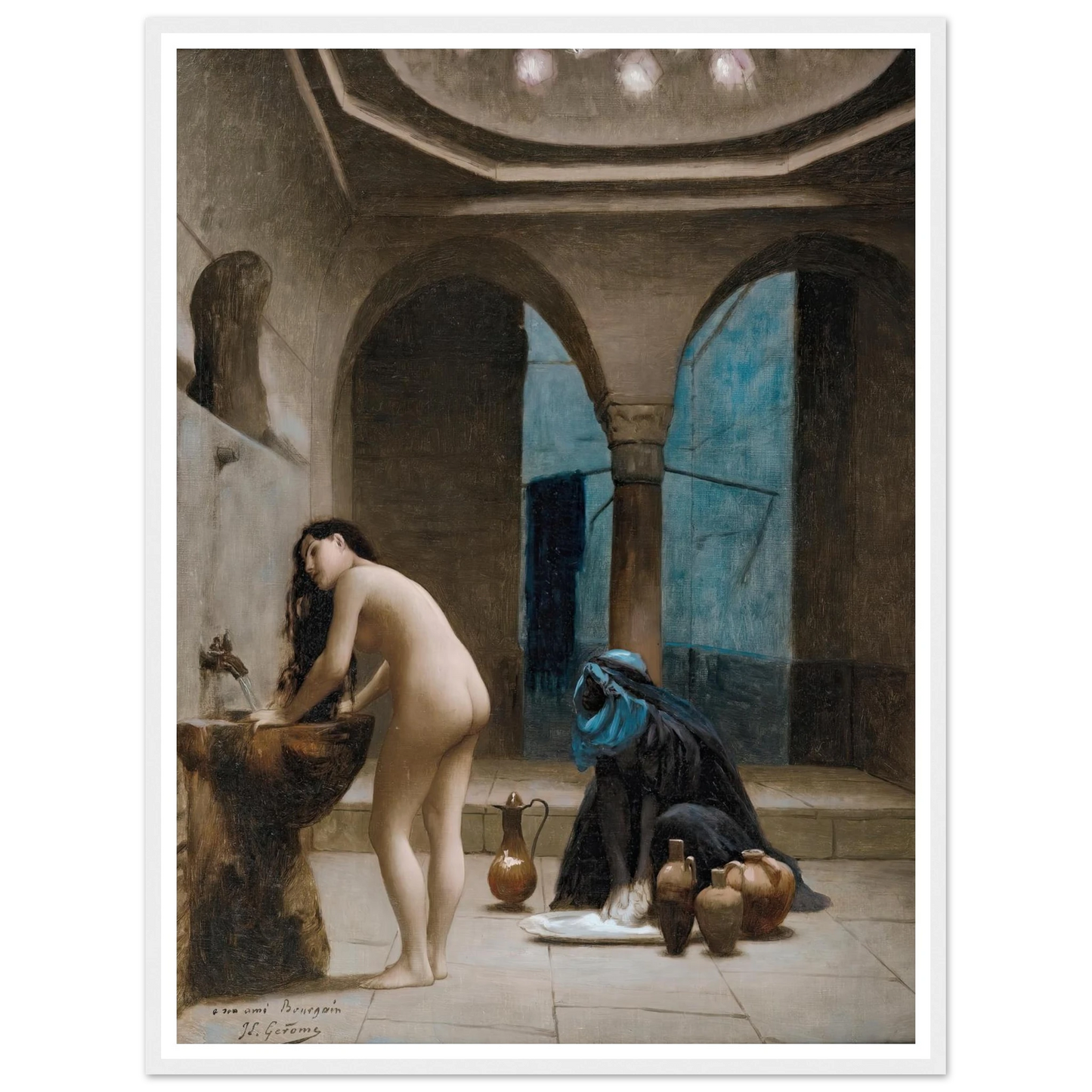 Study For A Maure Bath, Turkish Woman In The Bath Art Print | Jean Leon Gerome-Quipham Collections